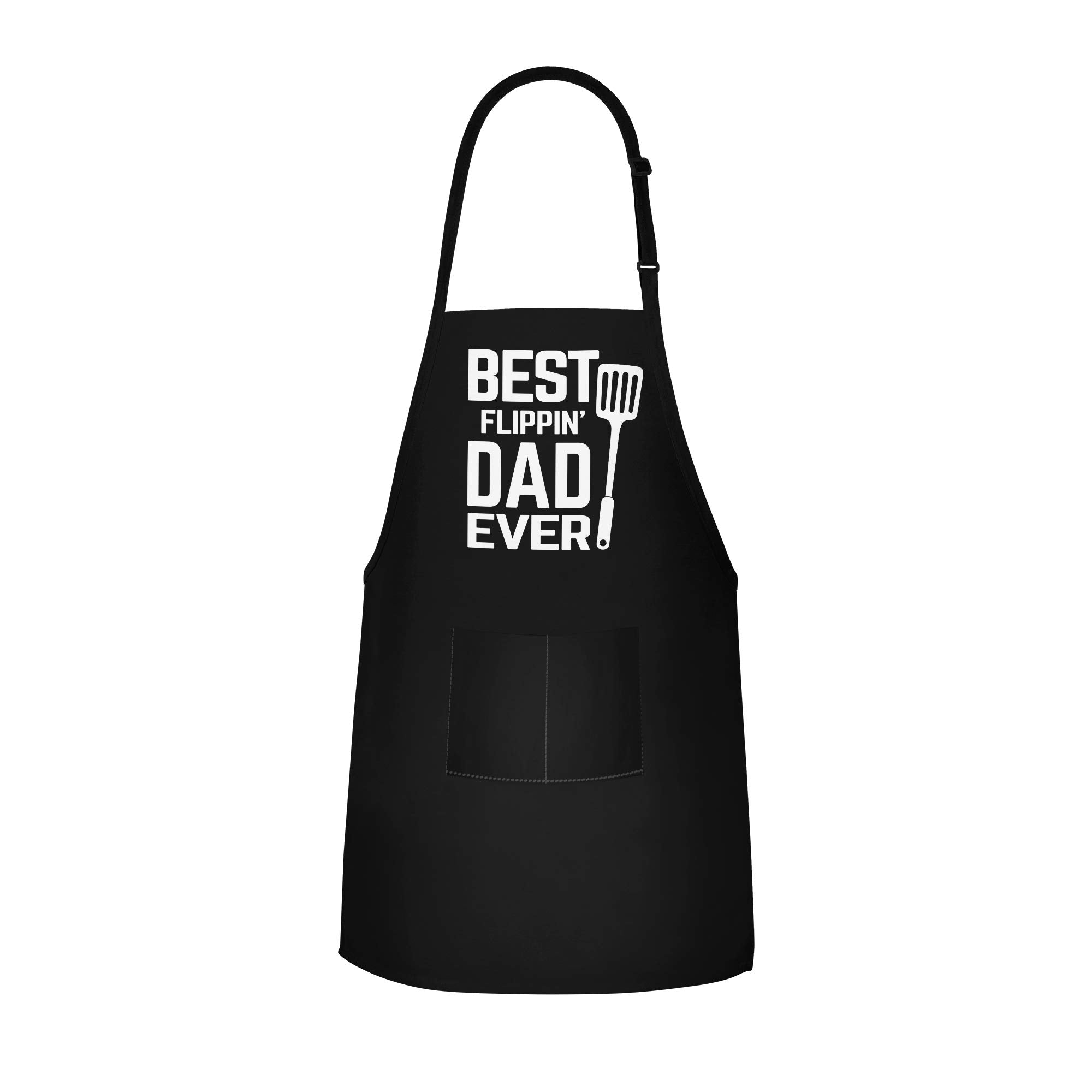 Apron Daddy - Best Flipping Dad Ever Adjustable Large 1 Size Fits All - Poly/Cotton Apron With 2 Pockets - Father'S Day Gift For
