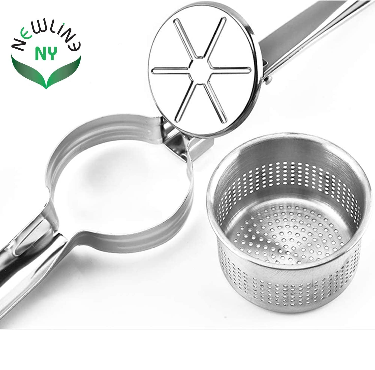Newline Ny Stainless Steel Potato Presser Masher Ricer, Commercial Grade Tool To Press Mash Fruit Or Food