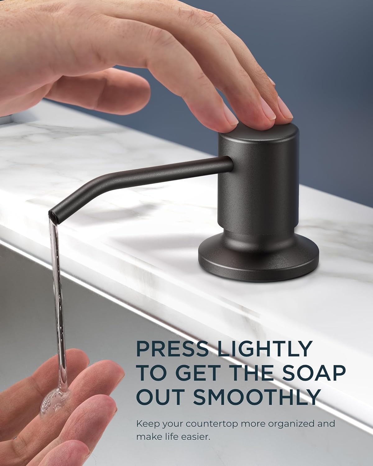 Forious Kitchen Faucet With Soap Dispenser, Black Kitchen Faucet With Pull Down Sprayer, Stainless Steel Modern Kitchen Sink Fau