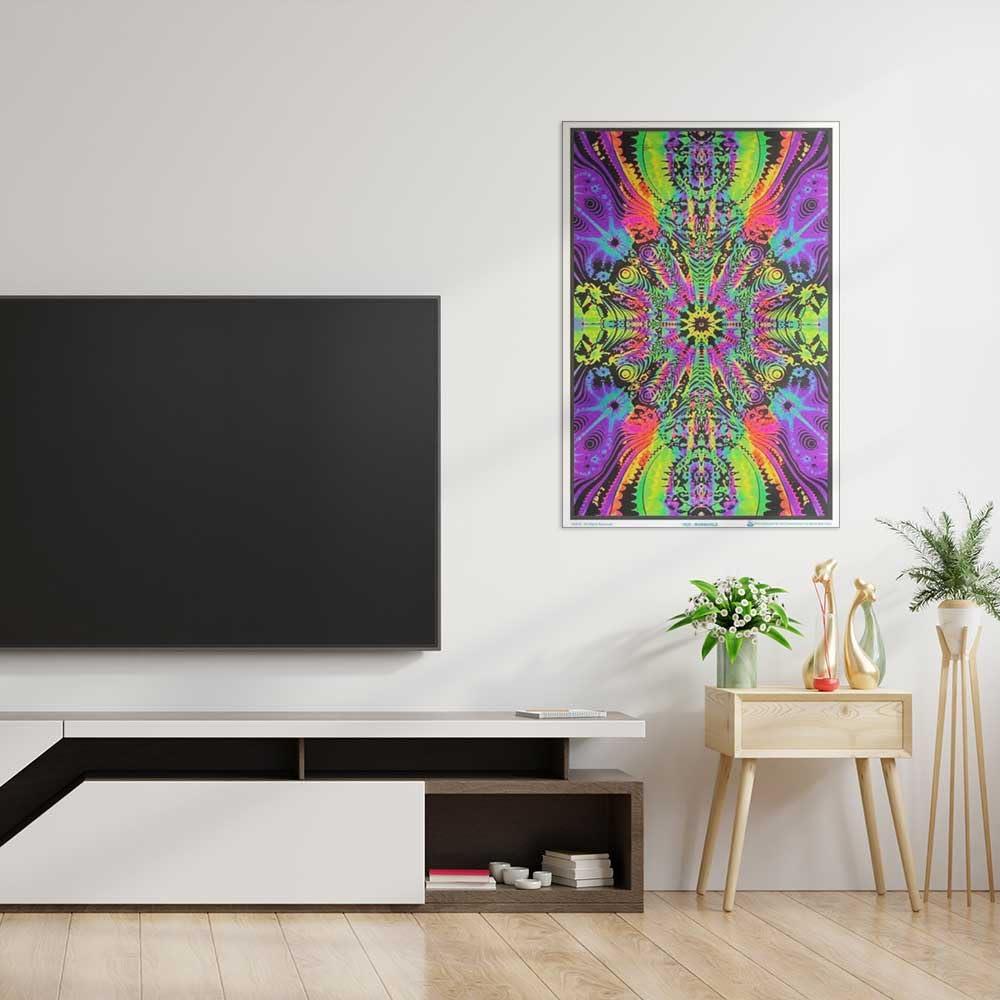 Wormhole Blacklight Poster - Authentic Blacklight-Reactive Flocked Material - 23'' x 35''