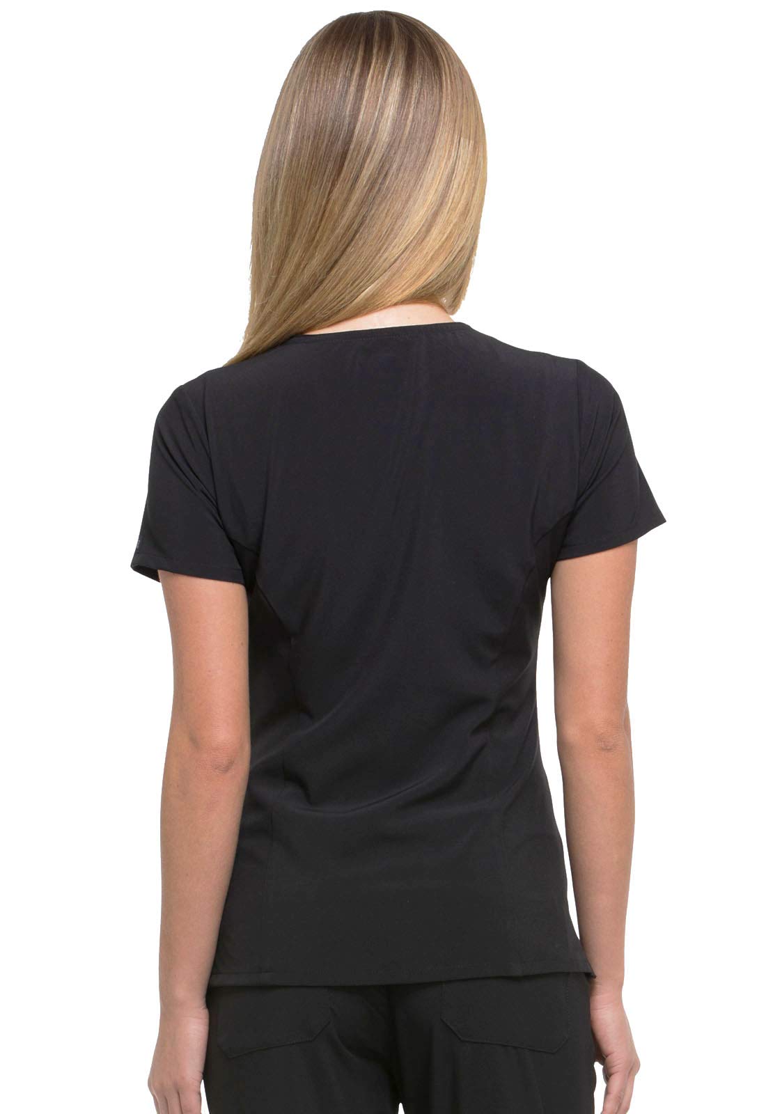 Dickies Eds Essentials Scrubs, V-Neck Womens Tops With Four-Way Stretch And Moisture Wicking Dk615, Xl, Black