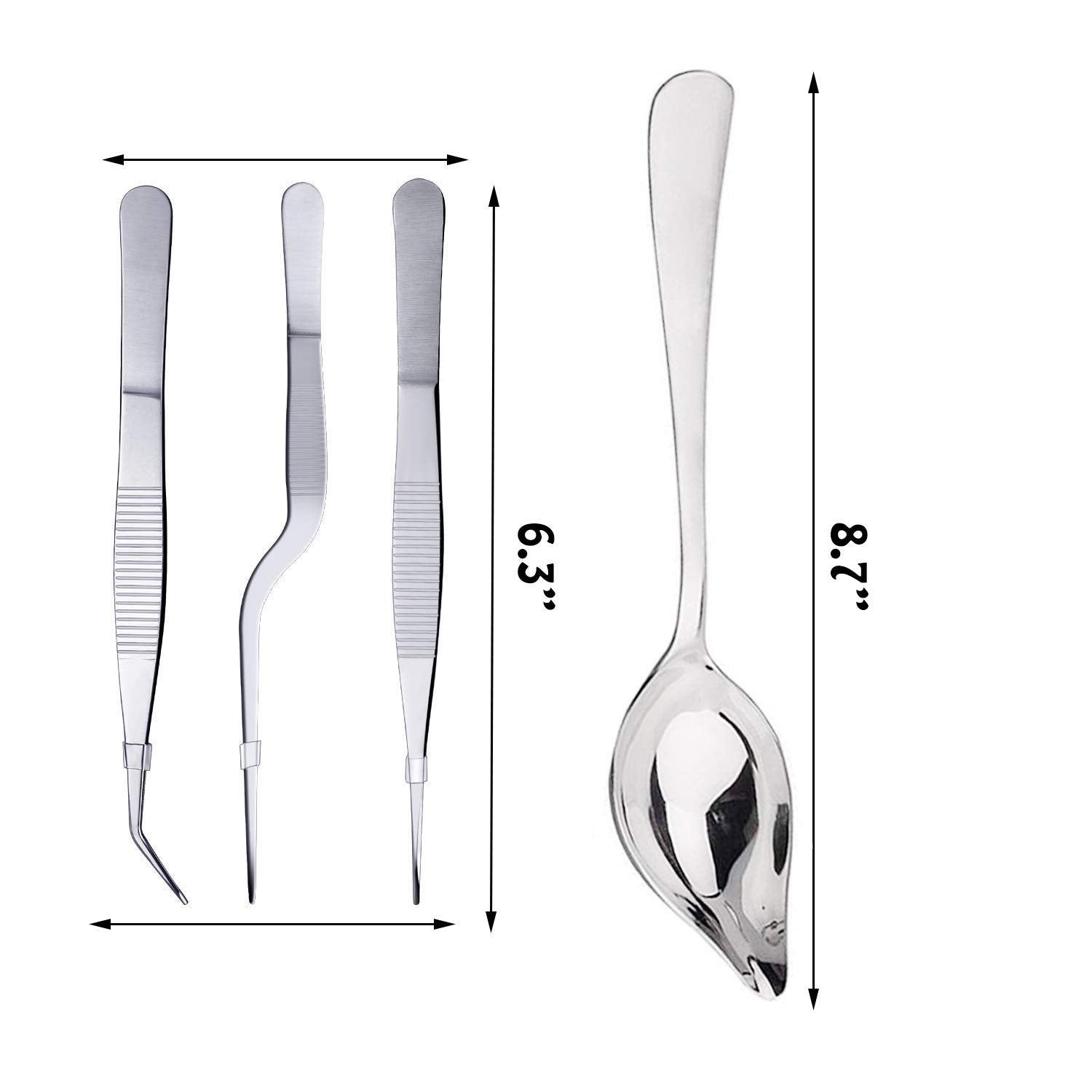 Set Of 7 Culinary Specialty Tools, Professional Chef Plating Decorating Kit, Stainless Steel, Tunan Cooking Tweezers Precision T