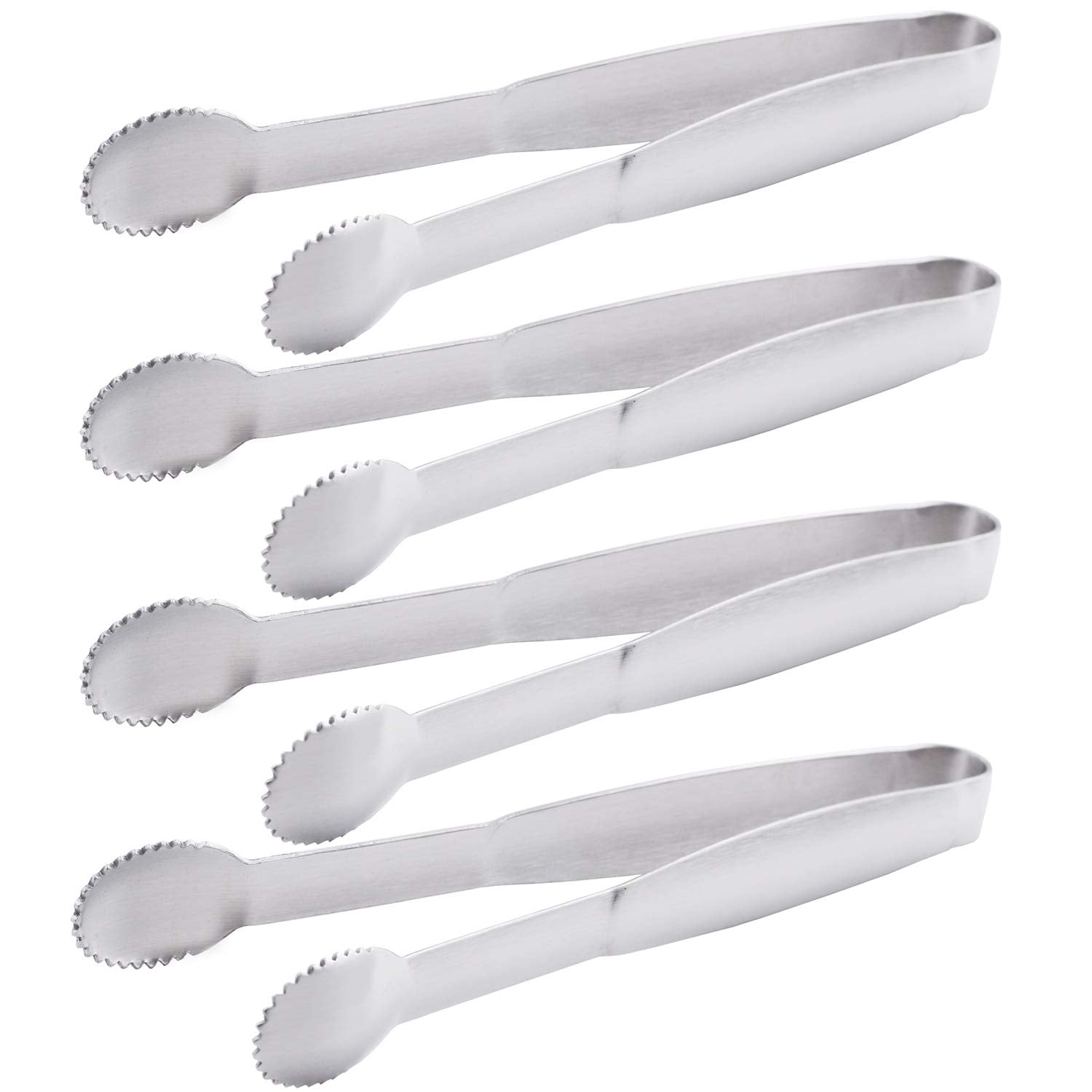 Hinmay Mini Appetizers Tongs Serving Tongs 5-3/4 Inch Small Sugar Cube Ice Tongs, Set Of 4