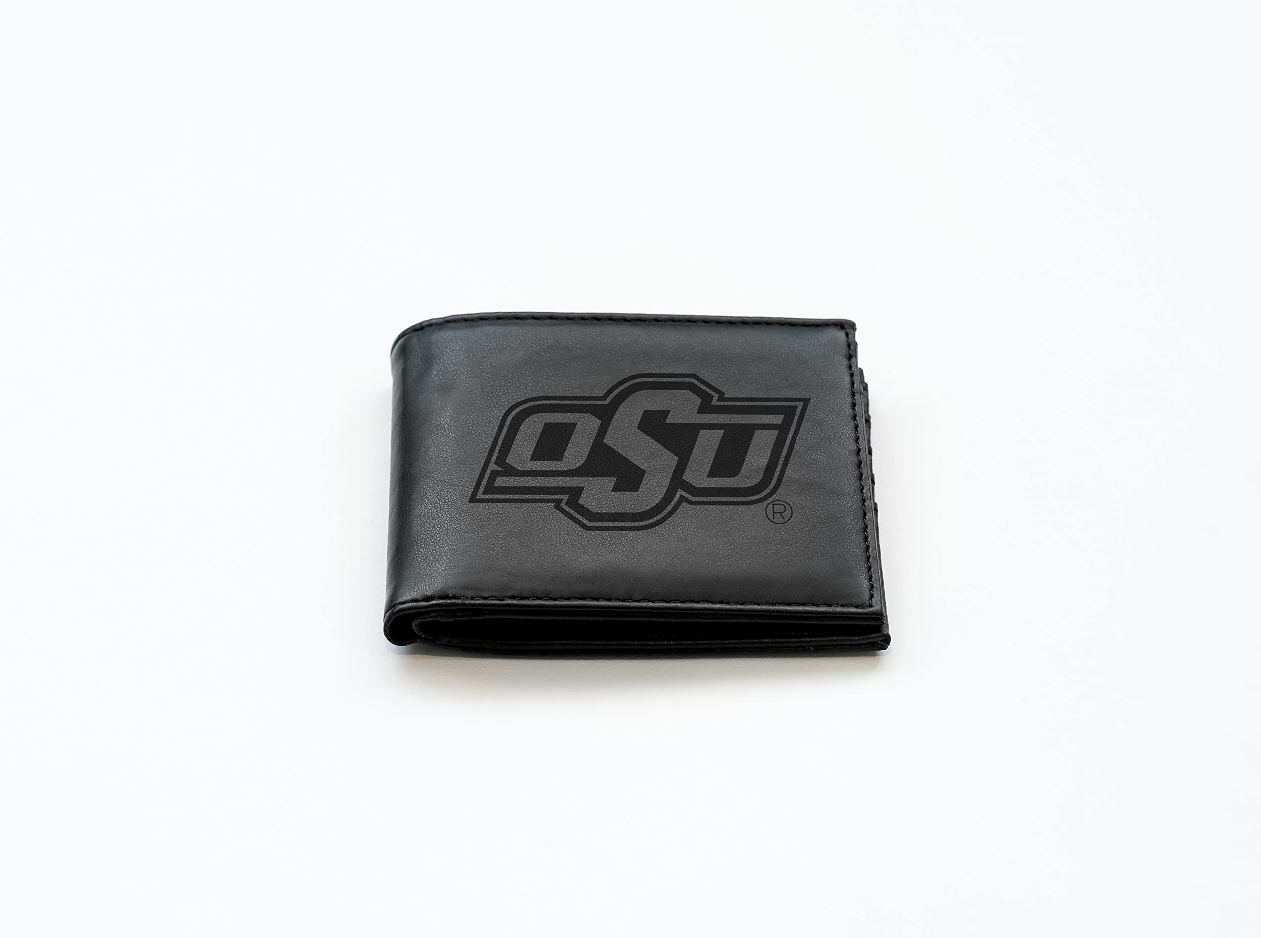 Rico Industries Ncaa Laser Engraved Billfold Wallet Oklahoma State Cowboys Black 575 X 7-Inches
