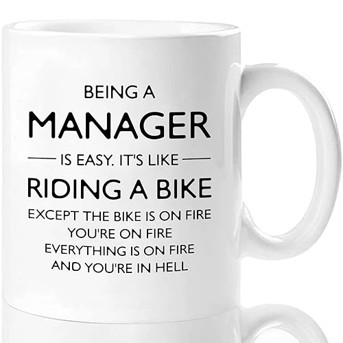 Shqiueos Boss Day Manager Gifts-Being A Manager Is Easy Coffee Mug  Funny Gifts for Manager Boss Leader Boss Lady  Manager Gift for Women Men  Appreciation Manager Gifts Idea  Manager Cup (White 11Oz)