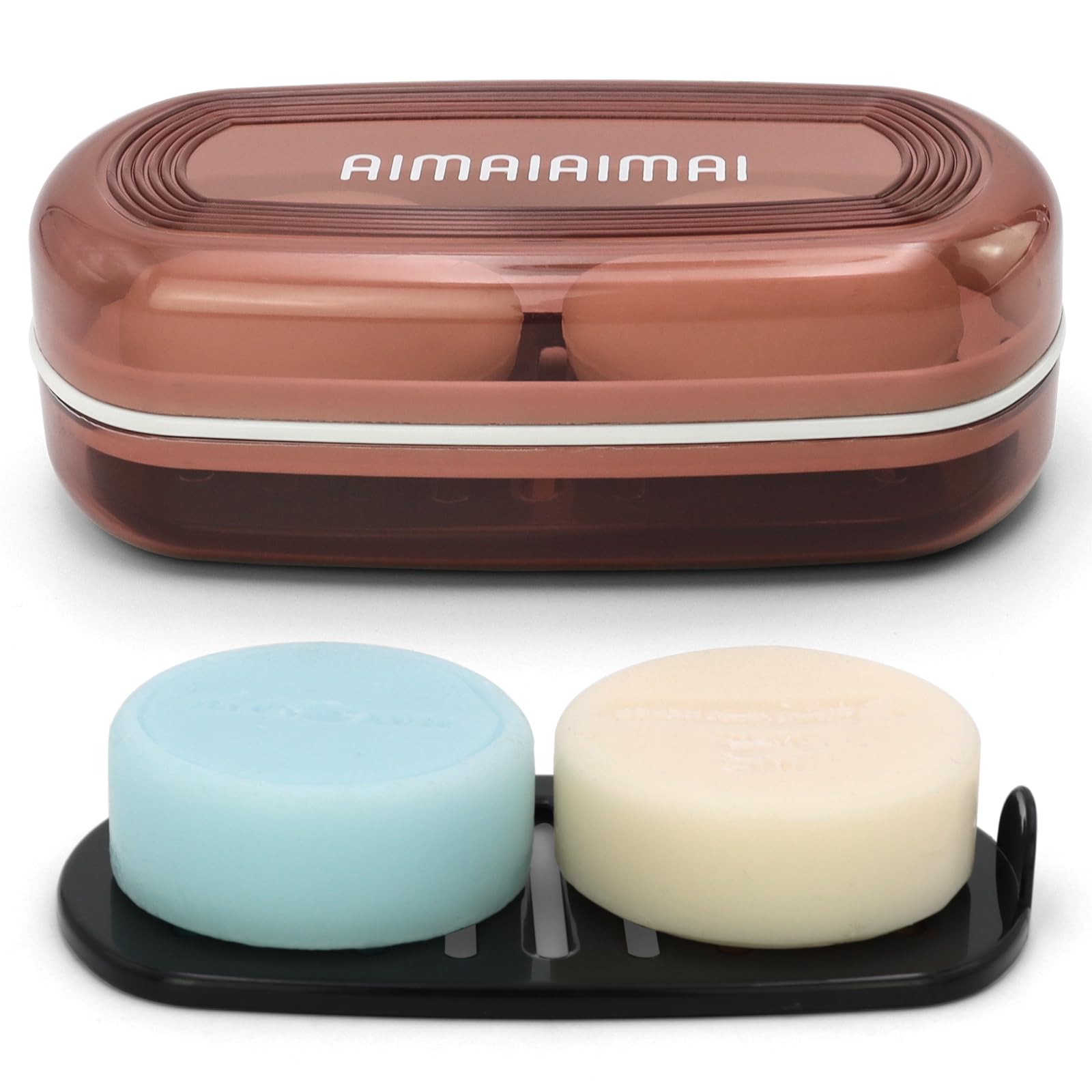 Aimaiaimai Bar Shampoo Holder, Travel Soap Container, Large Soap Box, Soap Dish With Draining Layer, Soap Case For Bathroom, Tra