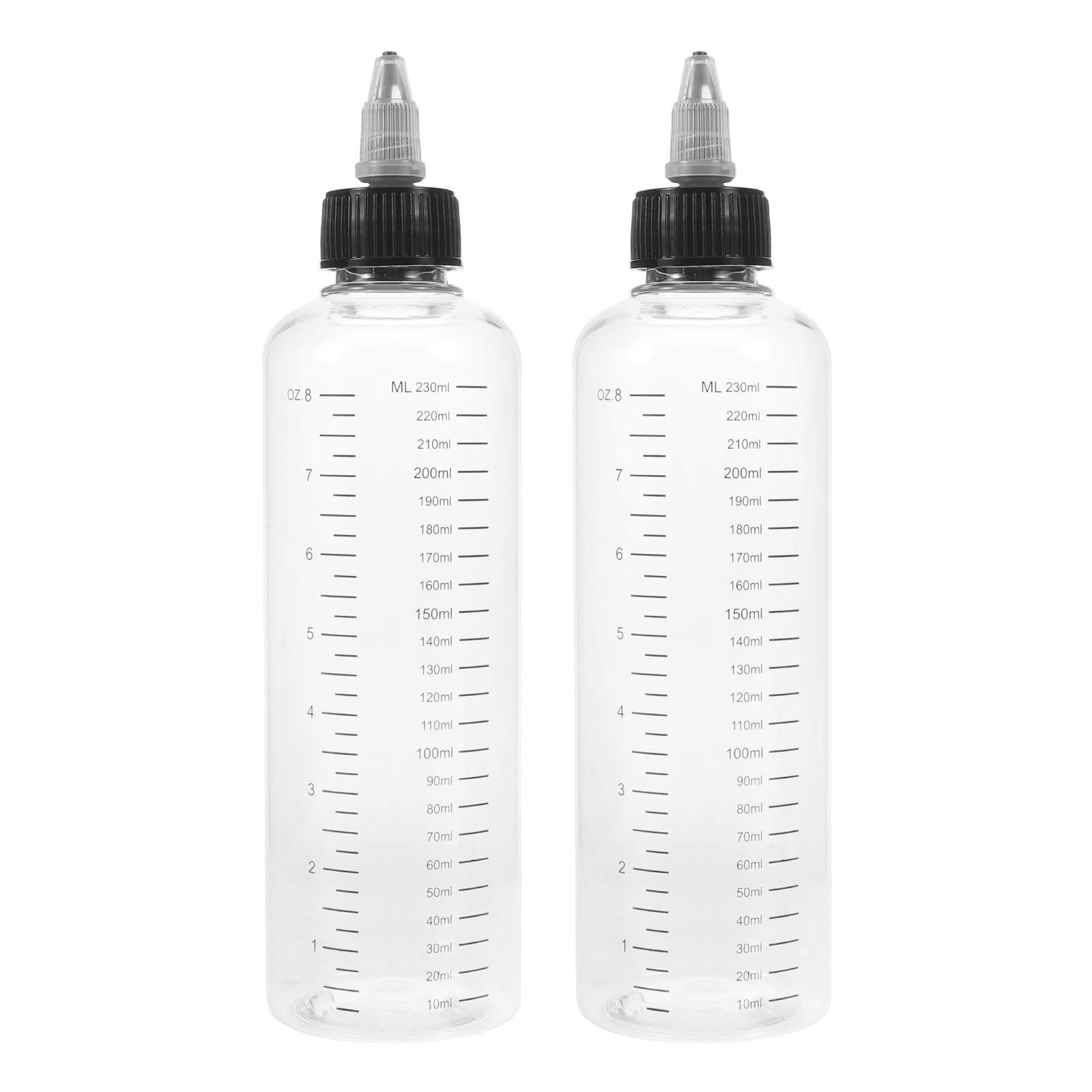 PATKAW 2pcs Squeeze Applicator Bottle for Hair Oil, 230ML Graduate Scale