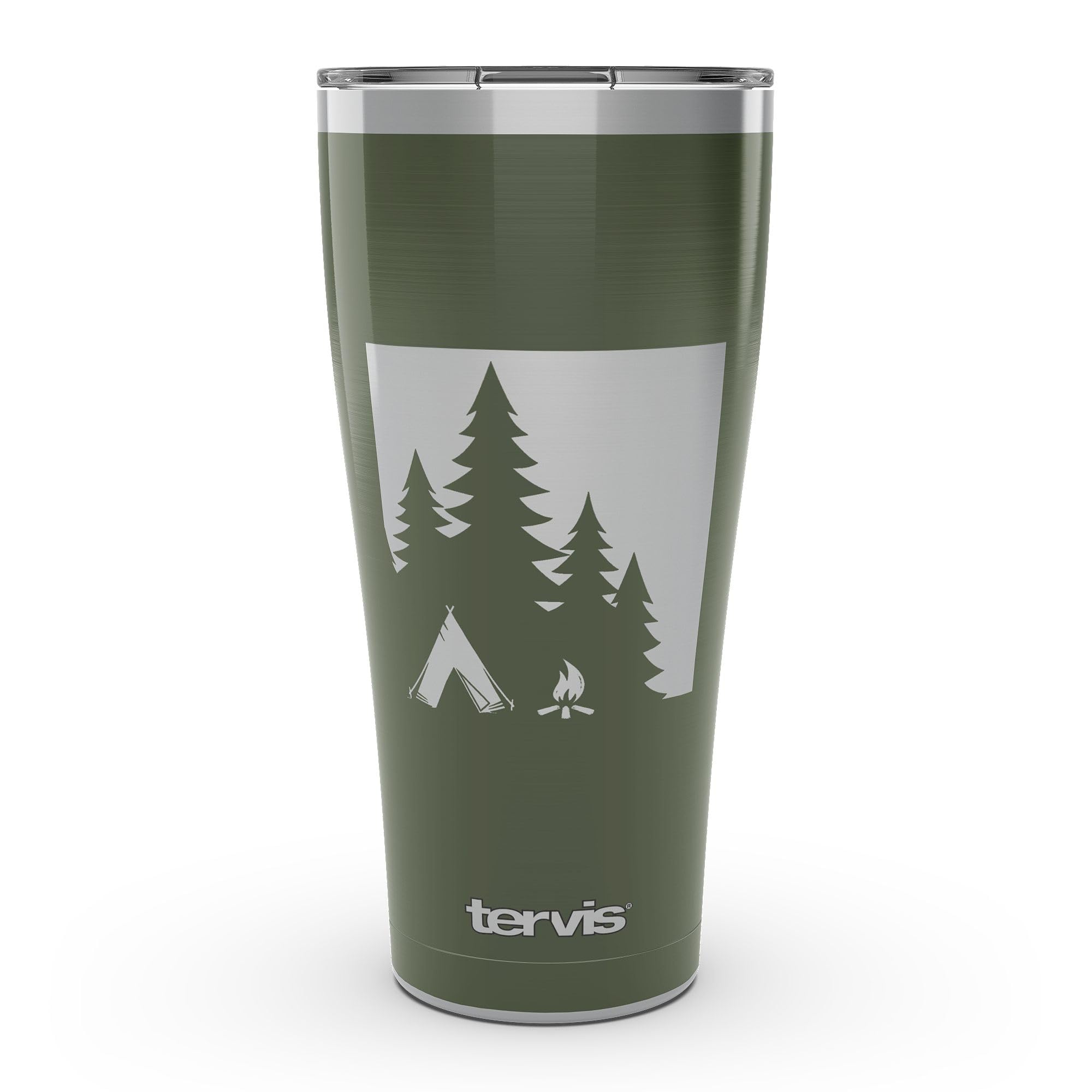 Tervis Campsite Triple Walled Insulated Tumbler Travel Cup Keeps Drinks Cold & Hot, 30Oz Legacy, Stainless Steel