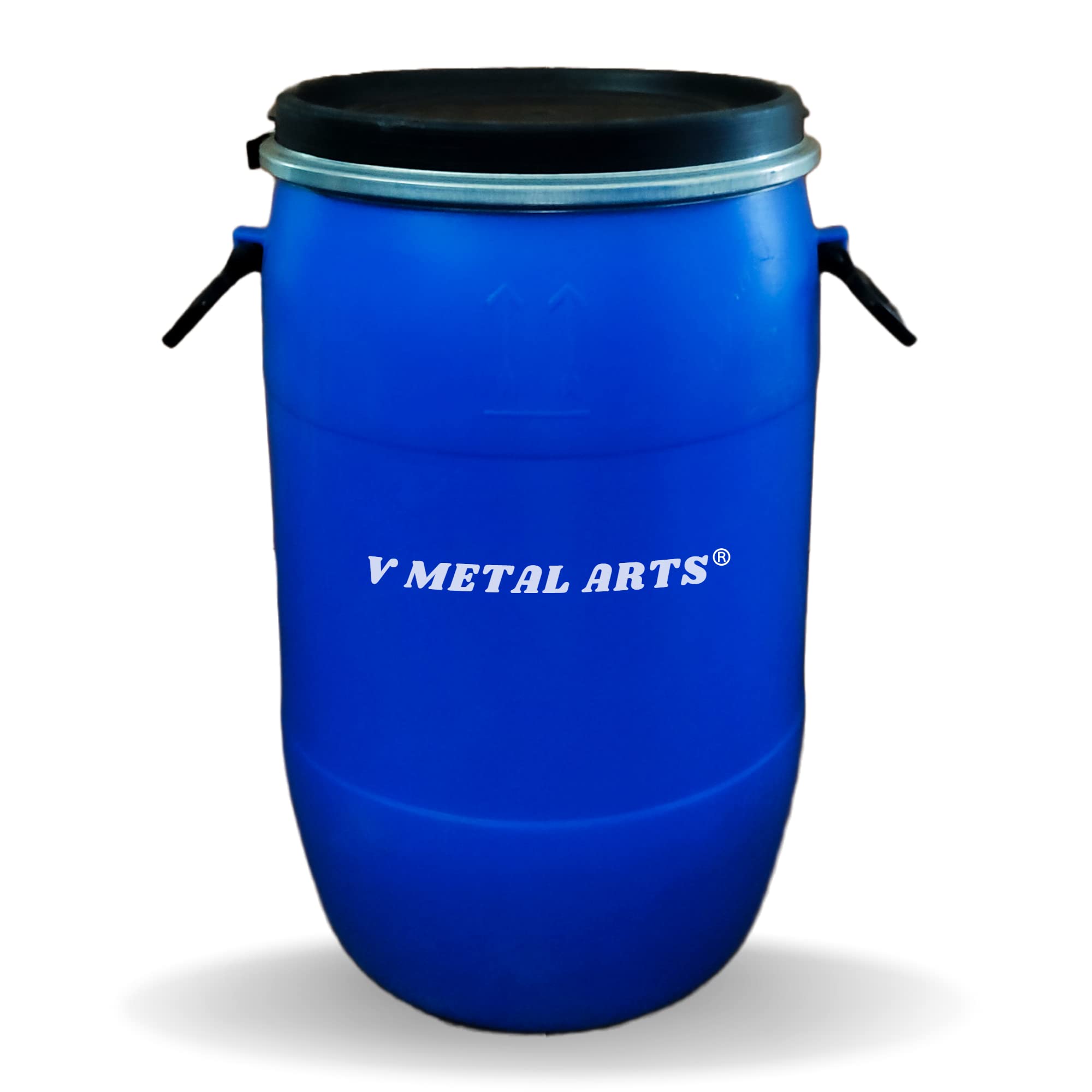 V Metal Arts Plastic Drum 80 Liter | Water Storage Drum | Unbreakable Plastic | Blue Pvc | Chemical Storage | Open Top | Leak Pr