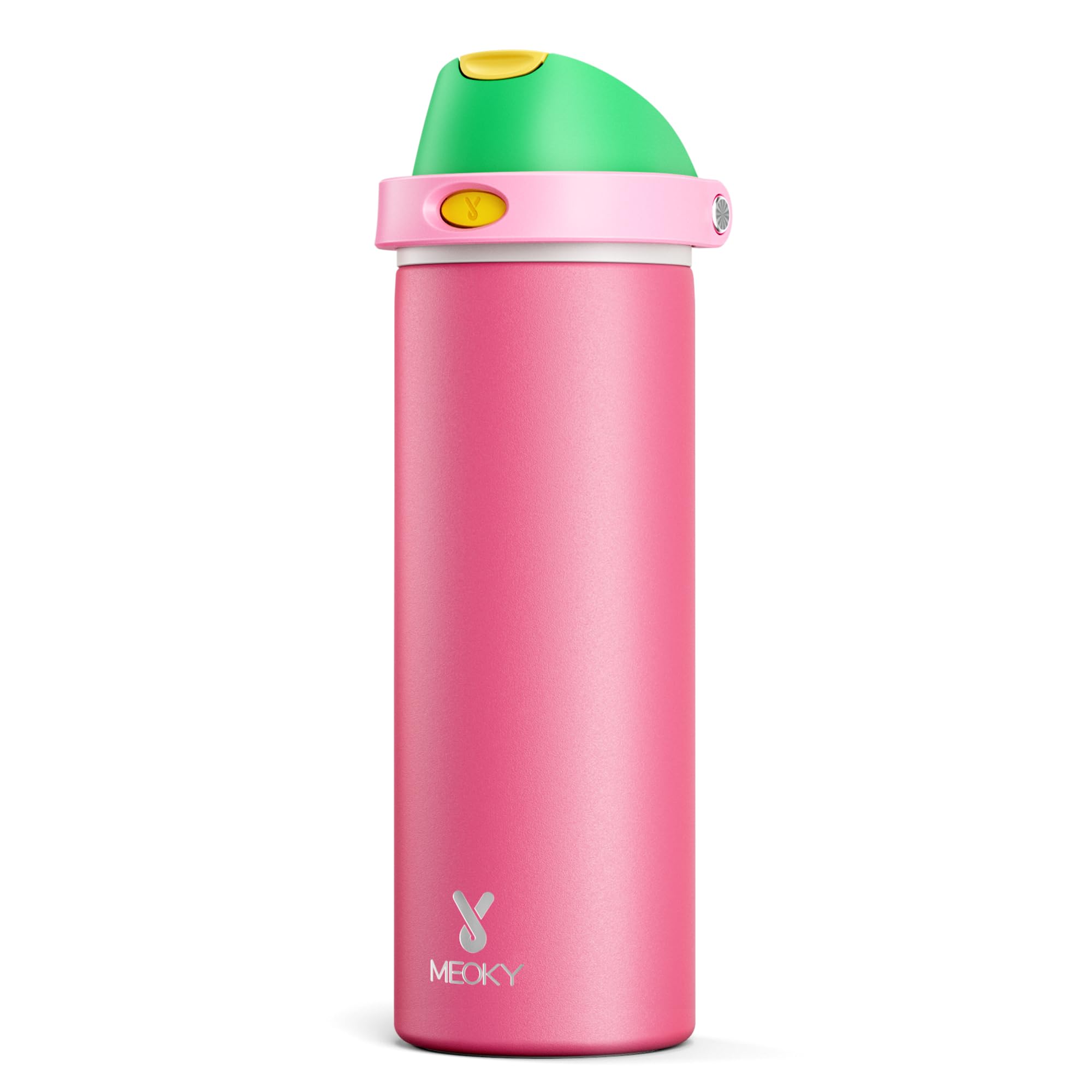 24 oz Insulated Water Bottle for Women: Meoky Stainless Steel Water Bottle with 2-in-1 Straw and Spout Lid - Leak Proof, Cold fo