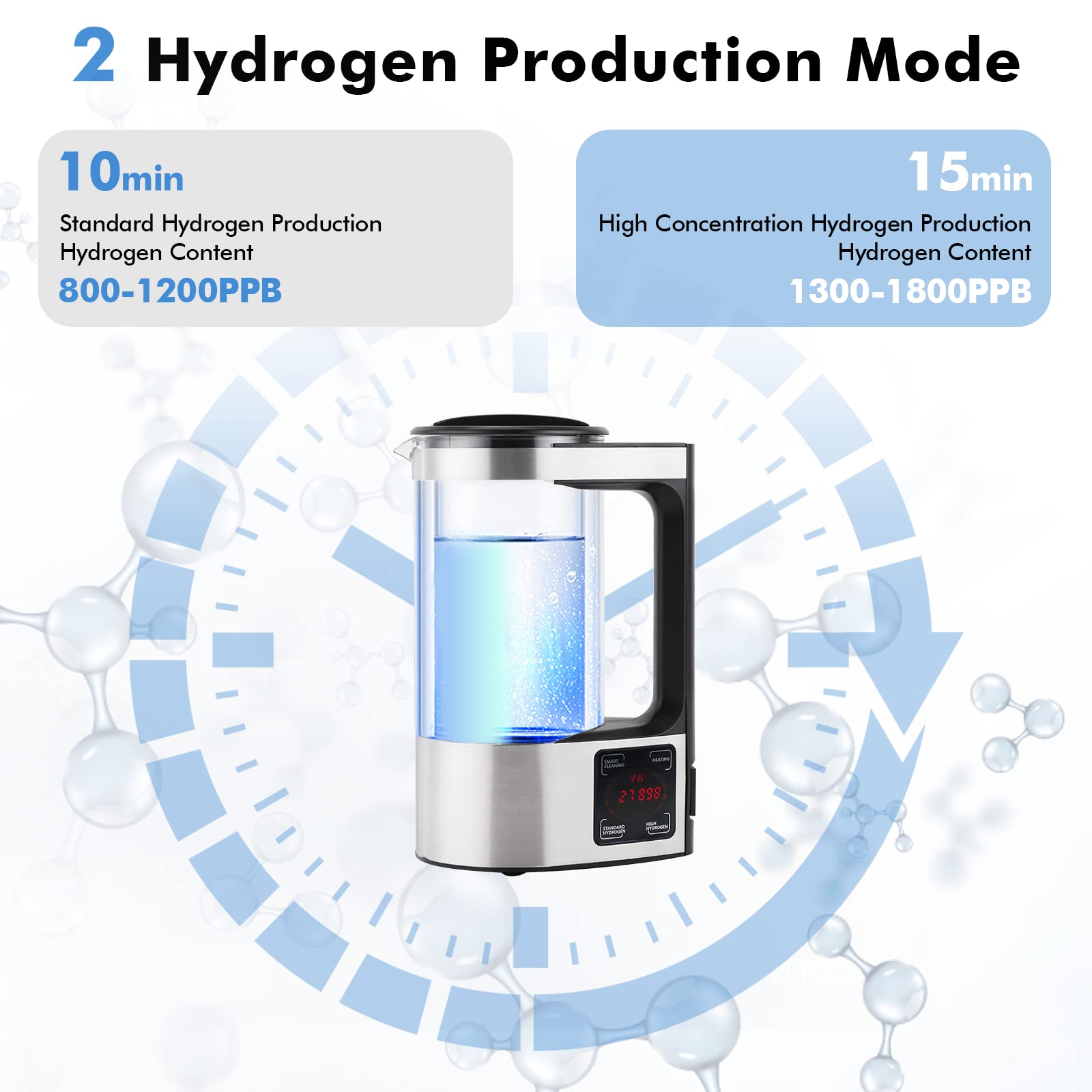 Upgraded 1800 Ppb Hydrogen Water Generator With Spe And Pem Technology,Hydrogen Rich Water Machine Unlimite Water Quality