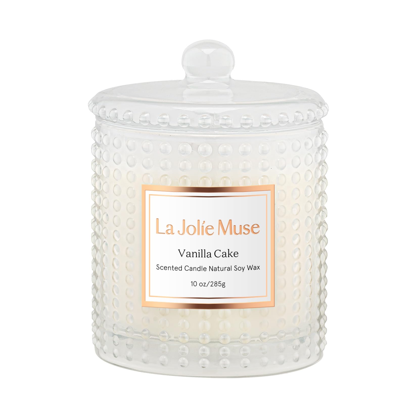 LA JOLIE MUSE Vanilla Cake Scented Candles, Vanilla Candles for Women, Candles for Home Scented, Natural Soy Candles, 75 Hours L