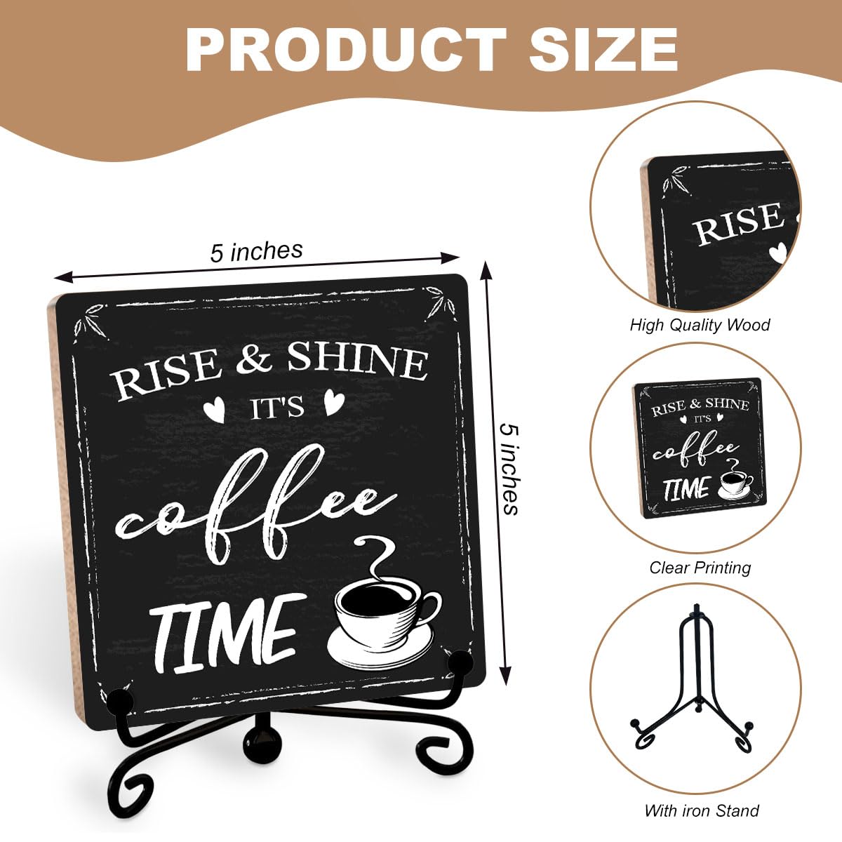 Toerifer Coffee Decor Sign, Coffee Lover Gifts for Women Men, Funny Coffee Bar Accessories, Table Decorations Supplies, Desk She