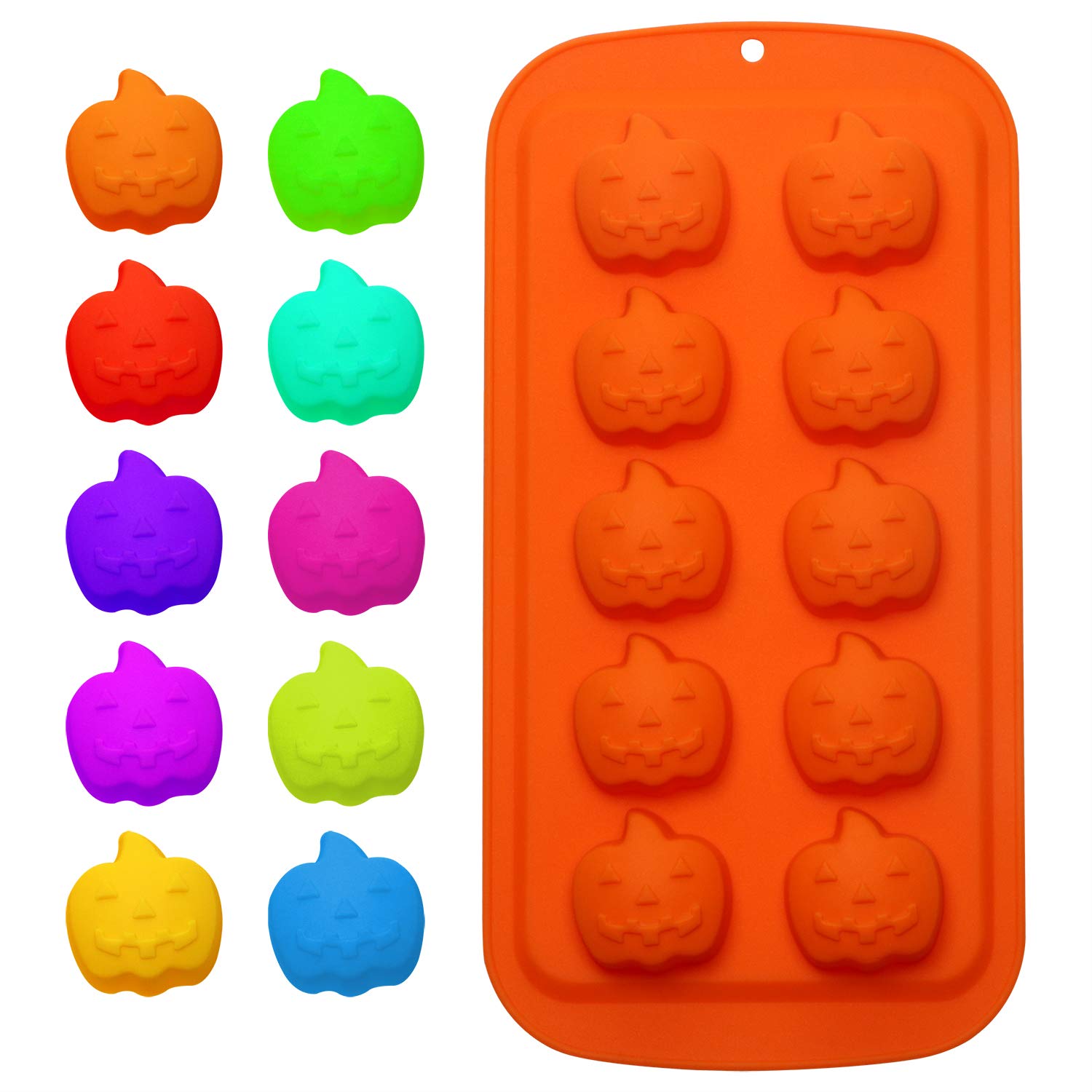Onlykxy 1 Piece Orange Pumpkin Silicone Molds, Cake Ice Cream Chocolate Jello Soap Mold, Baking Molds Silicone Shapes, Halloween