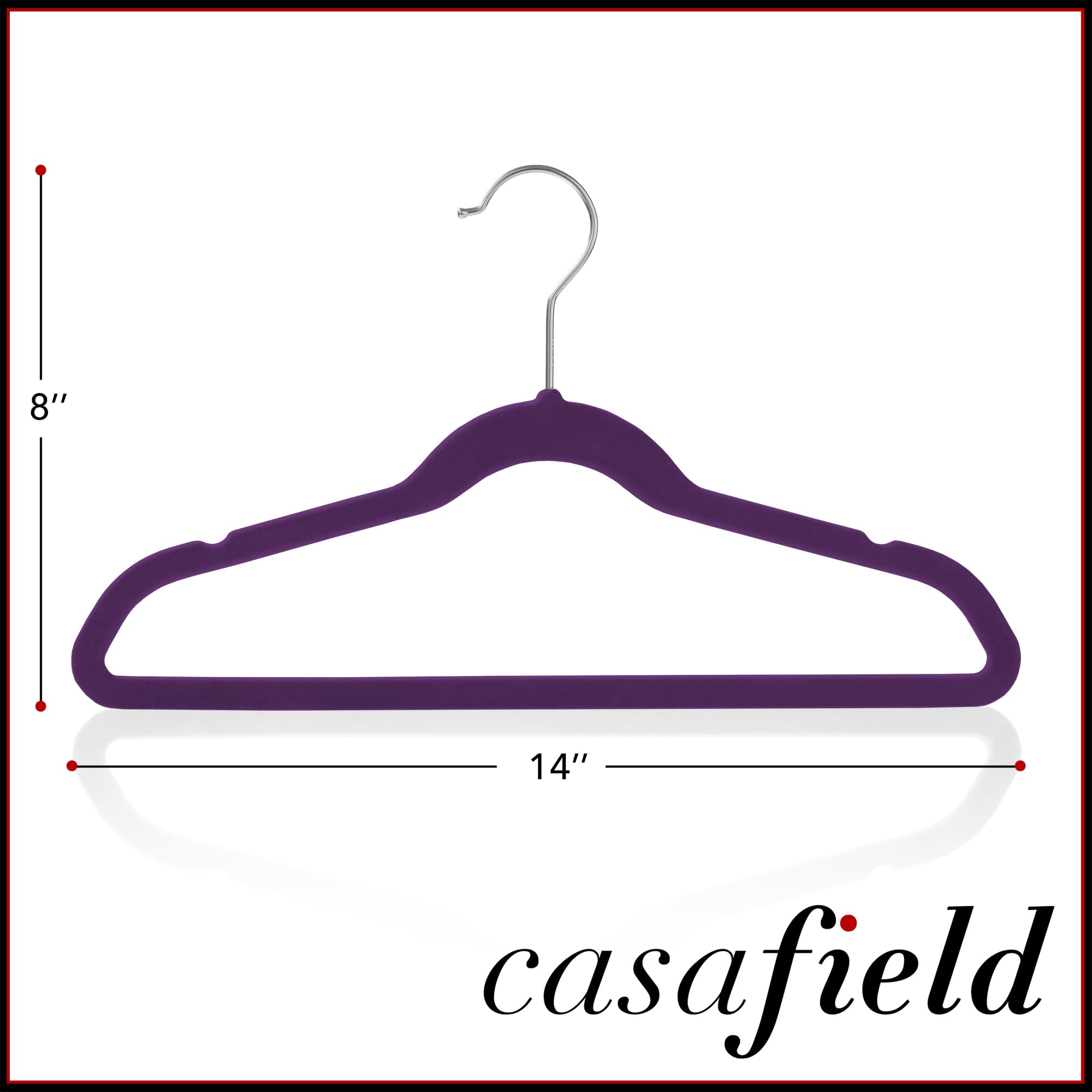 Casafield 100 Velvet Kid'S Hangers - 14'' Size For Children'S Clothes - Purple