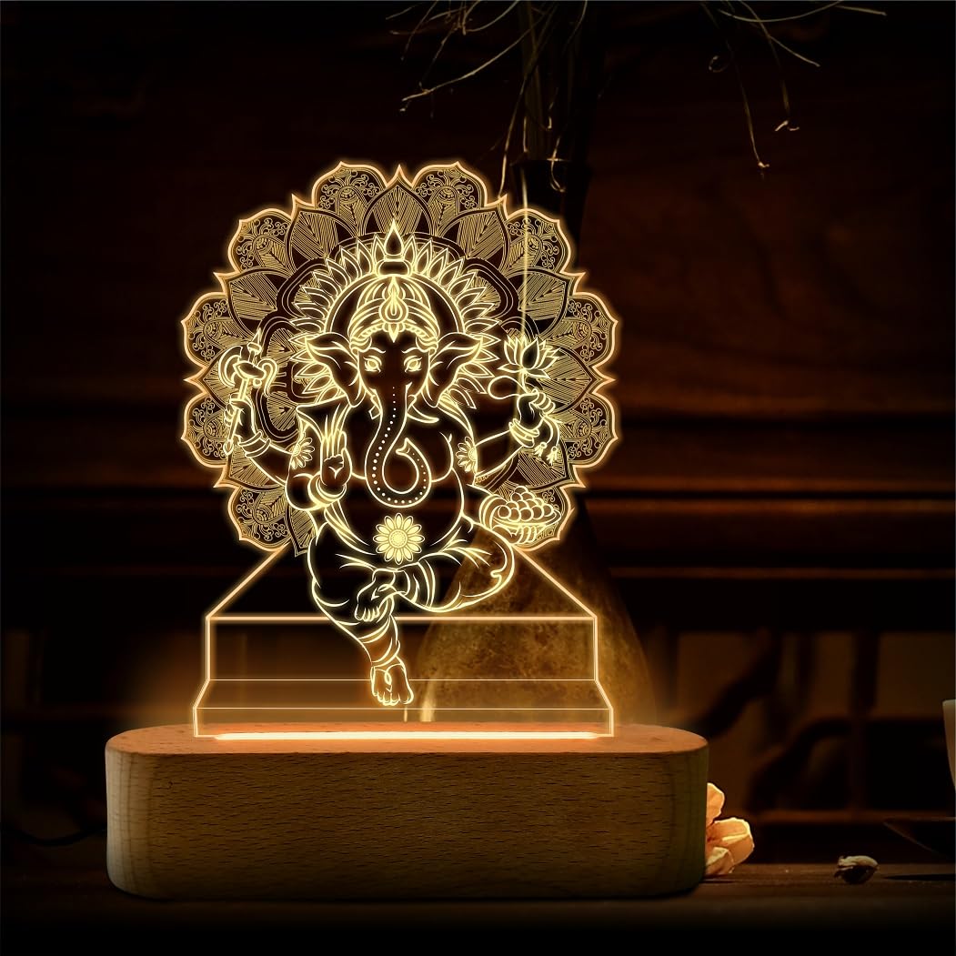 Zoci Voci Acrylic God Lamps  Spread Tranquility With These Engraved God Photo Frame With Light, God Idols, God Statue For Pooja