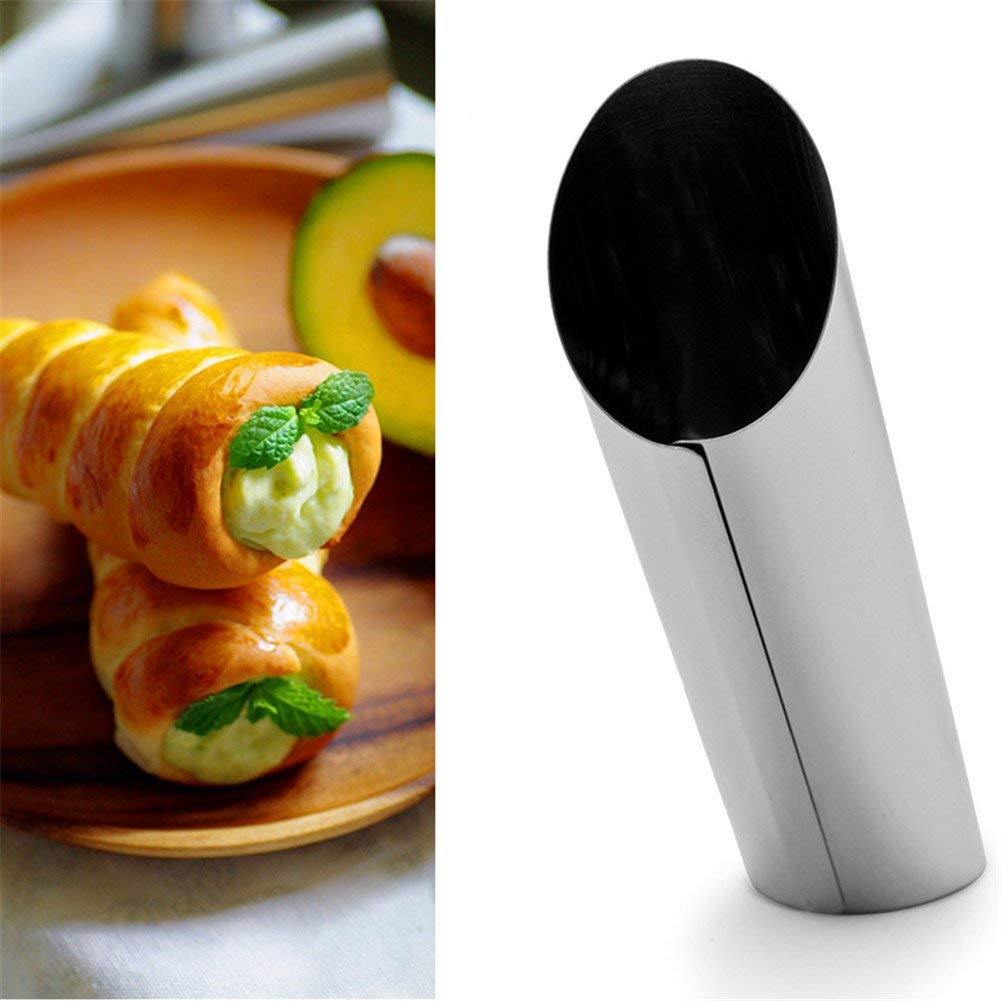 Spadorive Cannoli Tubes, 5 Inch Large Stainless Steel Cannoli Forms Non-Stick Cream Horn Danish Pastry Molds For Croissant Shell