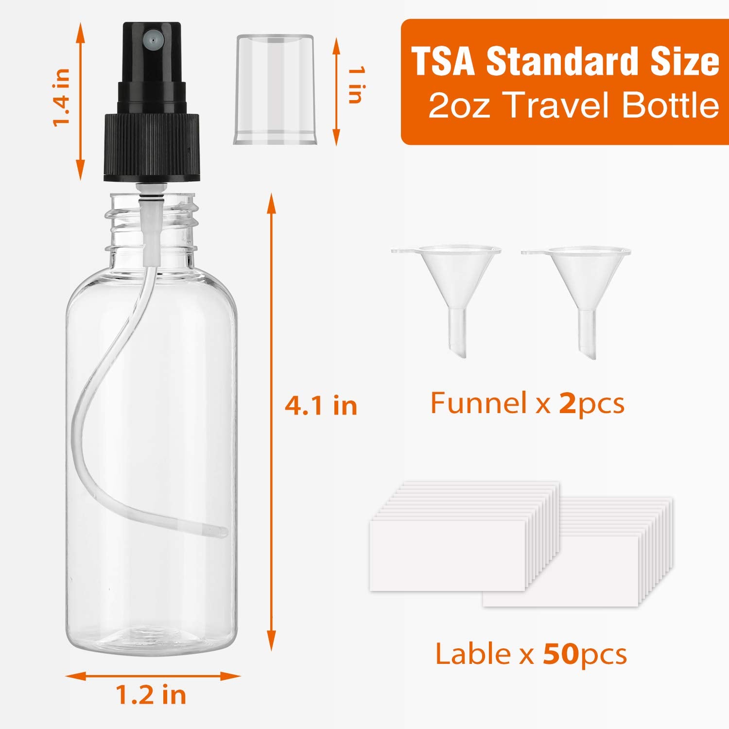30 Pack 2 oz Fine Mist Mini Clear Spray Bottles with Pump Spray Cap - for Essential Oils  Travel  Perfumes - Refillable & Reusable Empty Plastic Bottles Travel Bottle