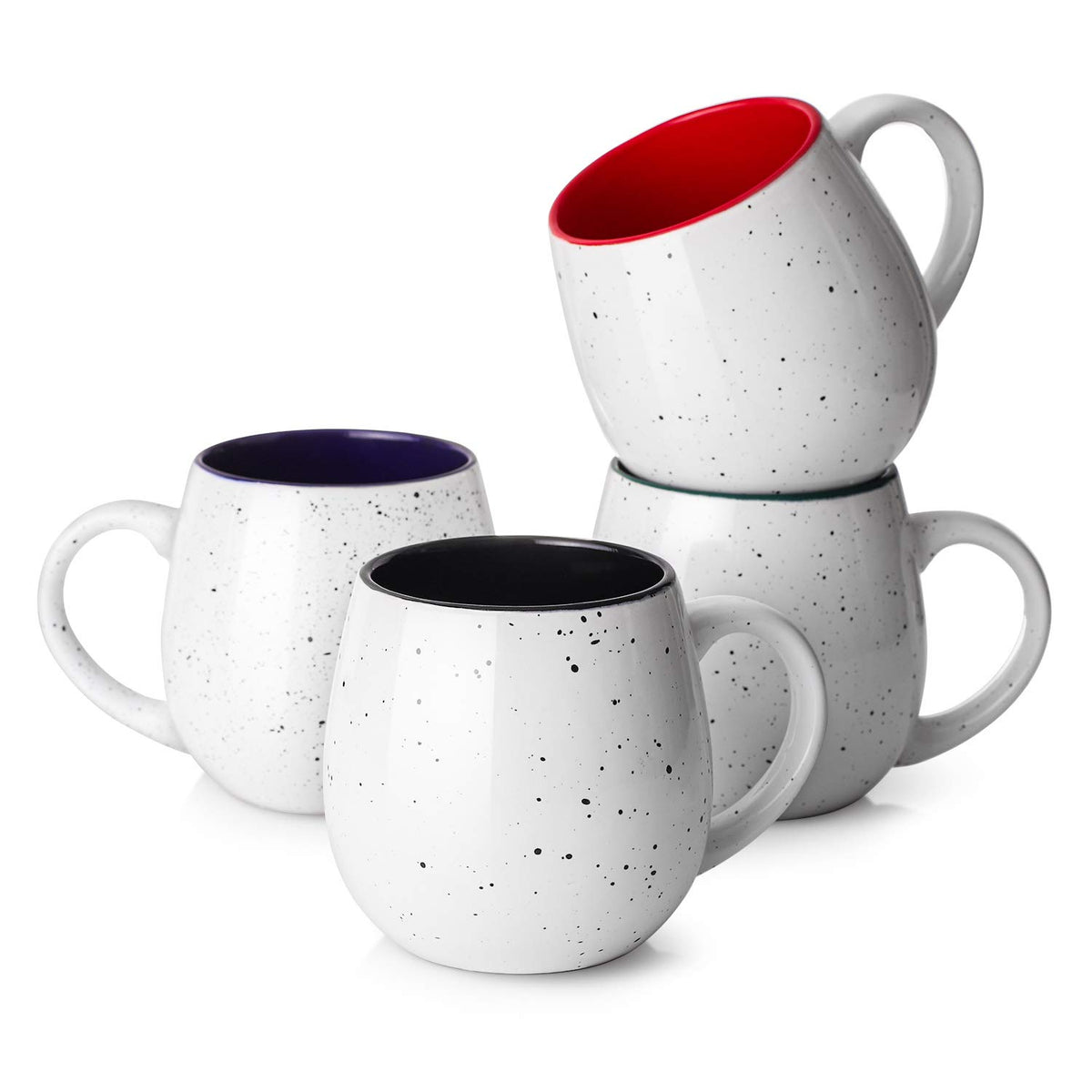 Lifver 20 Ounces Coffee Mugs Set Of 4, Large Ceramic Coffee Mugs With Handles For Coffee Tea Hot Cocoa, Valentines Day Gifts For
