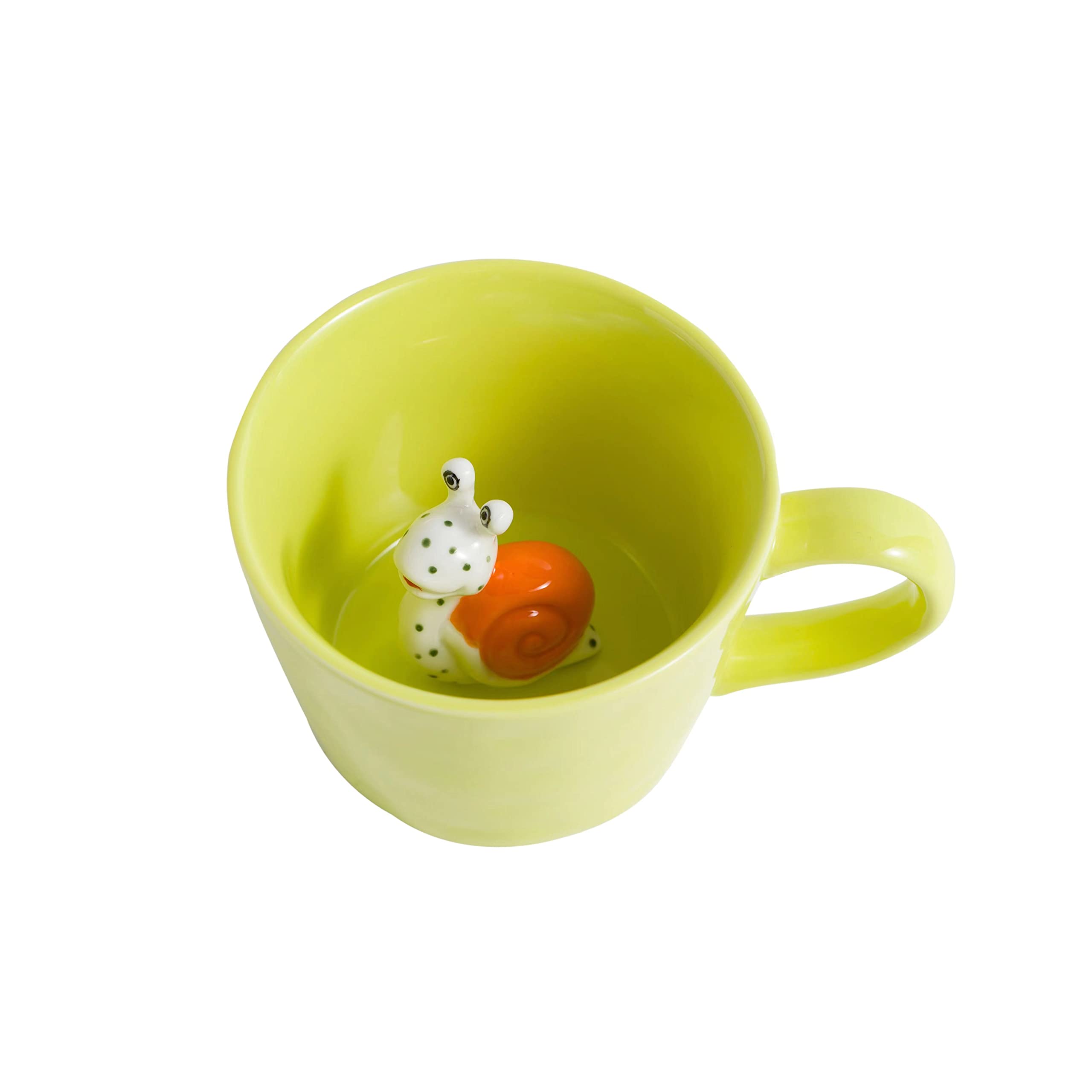 DIHOclub Ceramic Snail Cup Hidden 3D Animal Inside Mug
