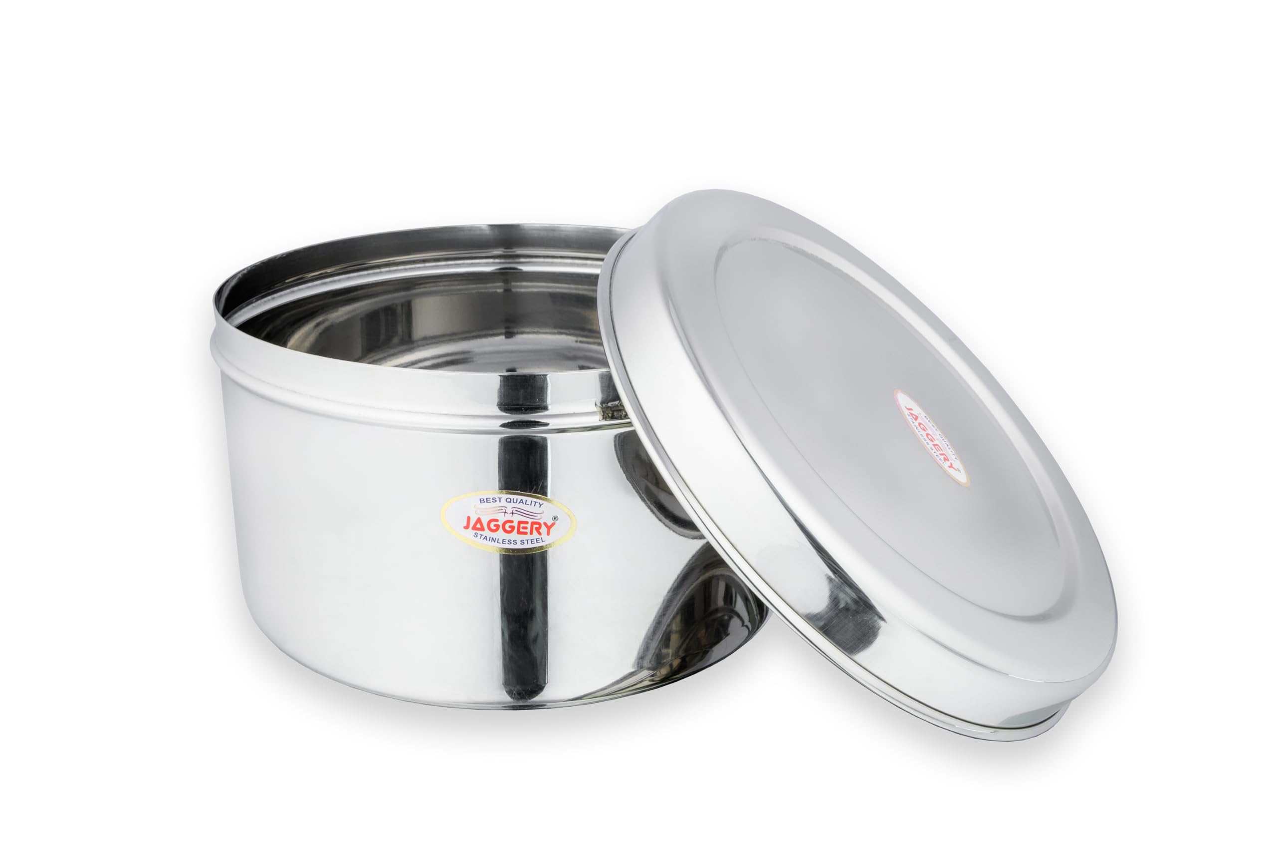 Jaggery Steel Container Heavy Gauge Stainless, Storage Box, Deep Betha Dabba, Grocery Canister, Multipurpose Dibba (Capacity- 35