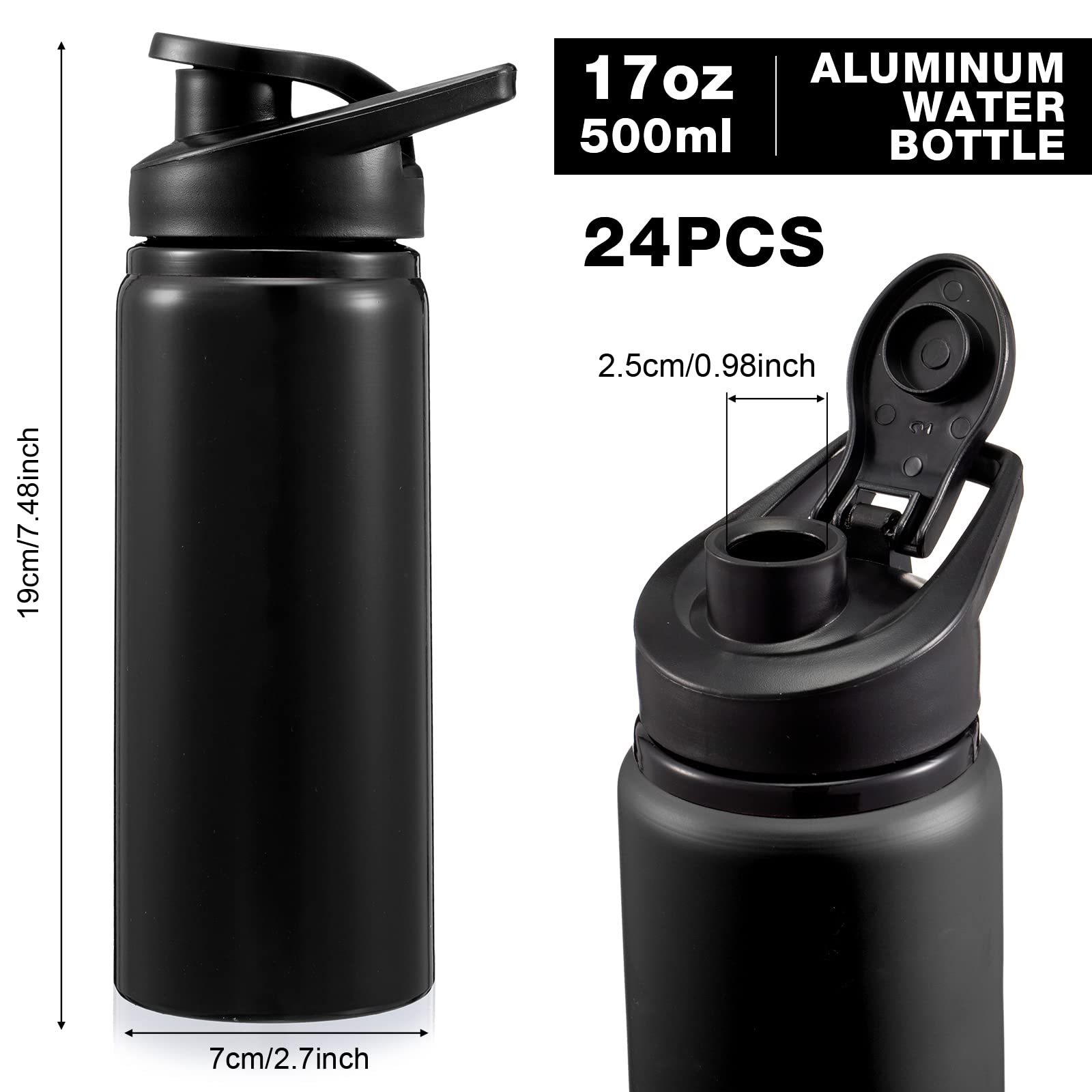 Foaincore 24 Pack Bulk Water Bottles 17 oz Aluminum Reusable Sports Bottles, Employee Appreciation Gifts for Team, Coworker, Sta