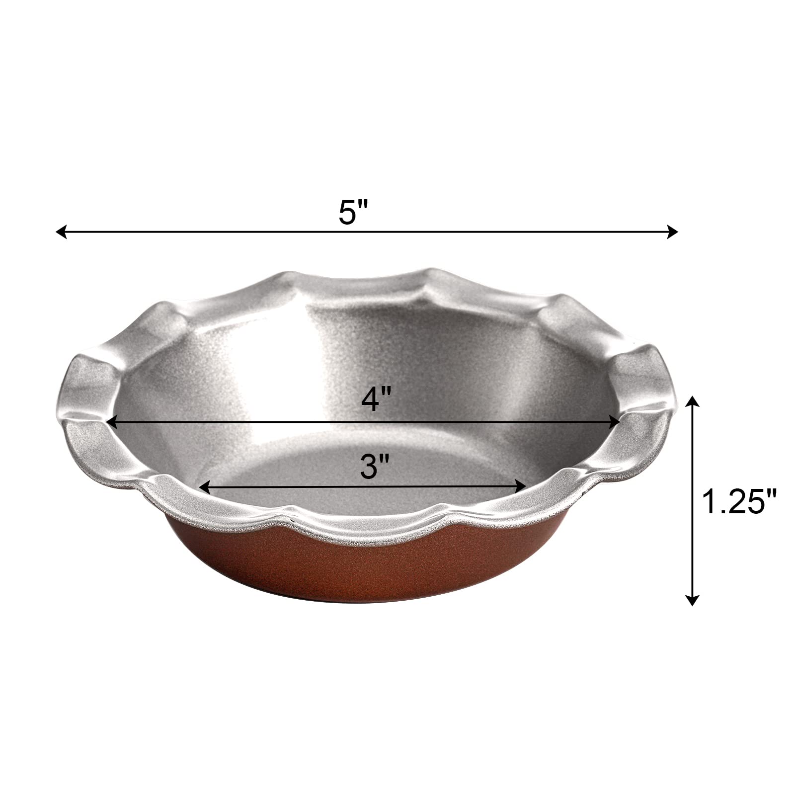 Tosnail 6 Pack 5'' Mini Fluted Tart Pan, Pie Pan, Small Pie Tart Mold, Nonstick Quiche Pan For Baking