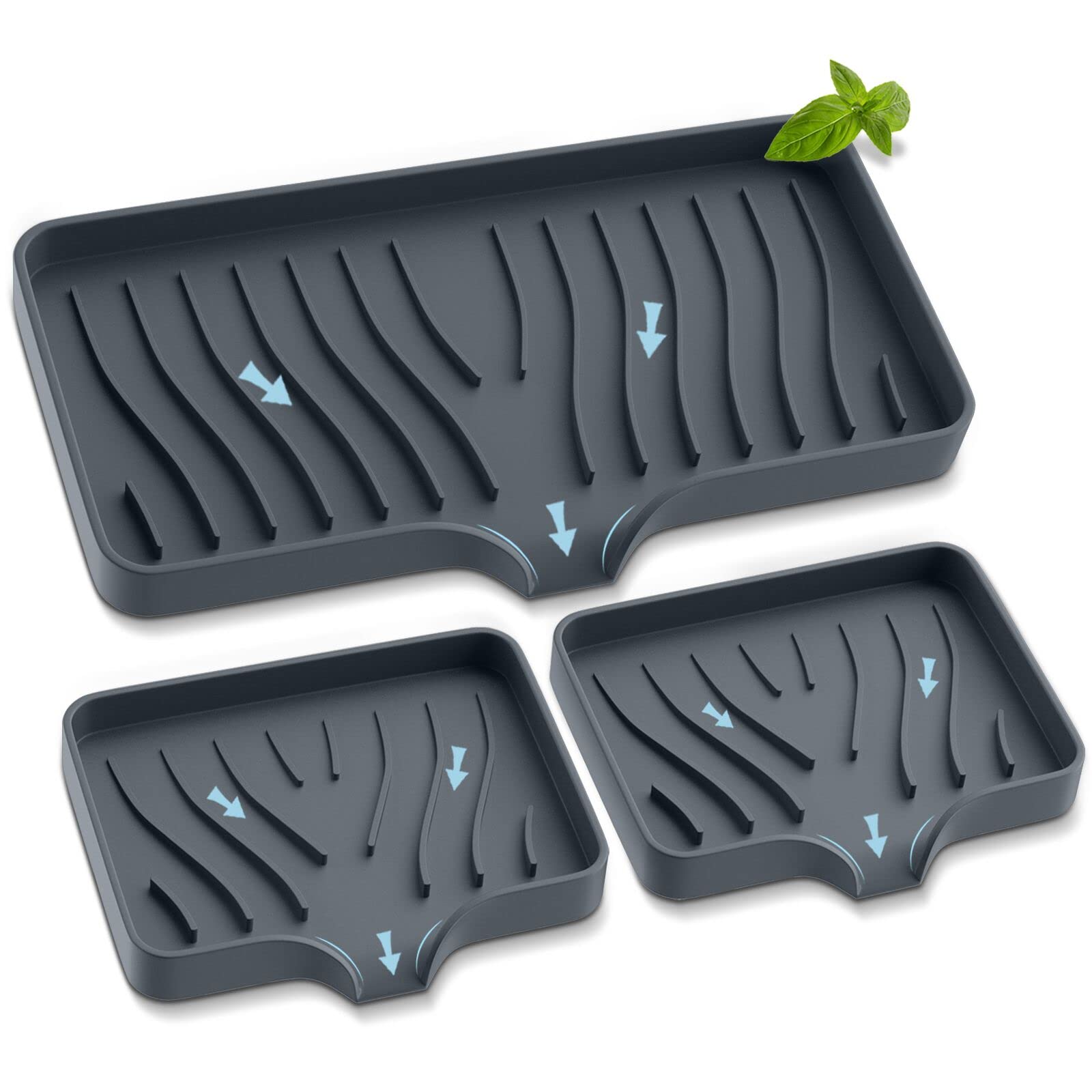 Kitchen Sink Tray,Self Draining Kitchen Soap Tray Soap Holder Silicone Sponge Holder For Kitchen Sink,Kitchen Bathroom Sink Cadd