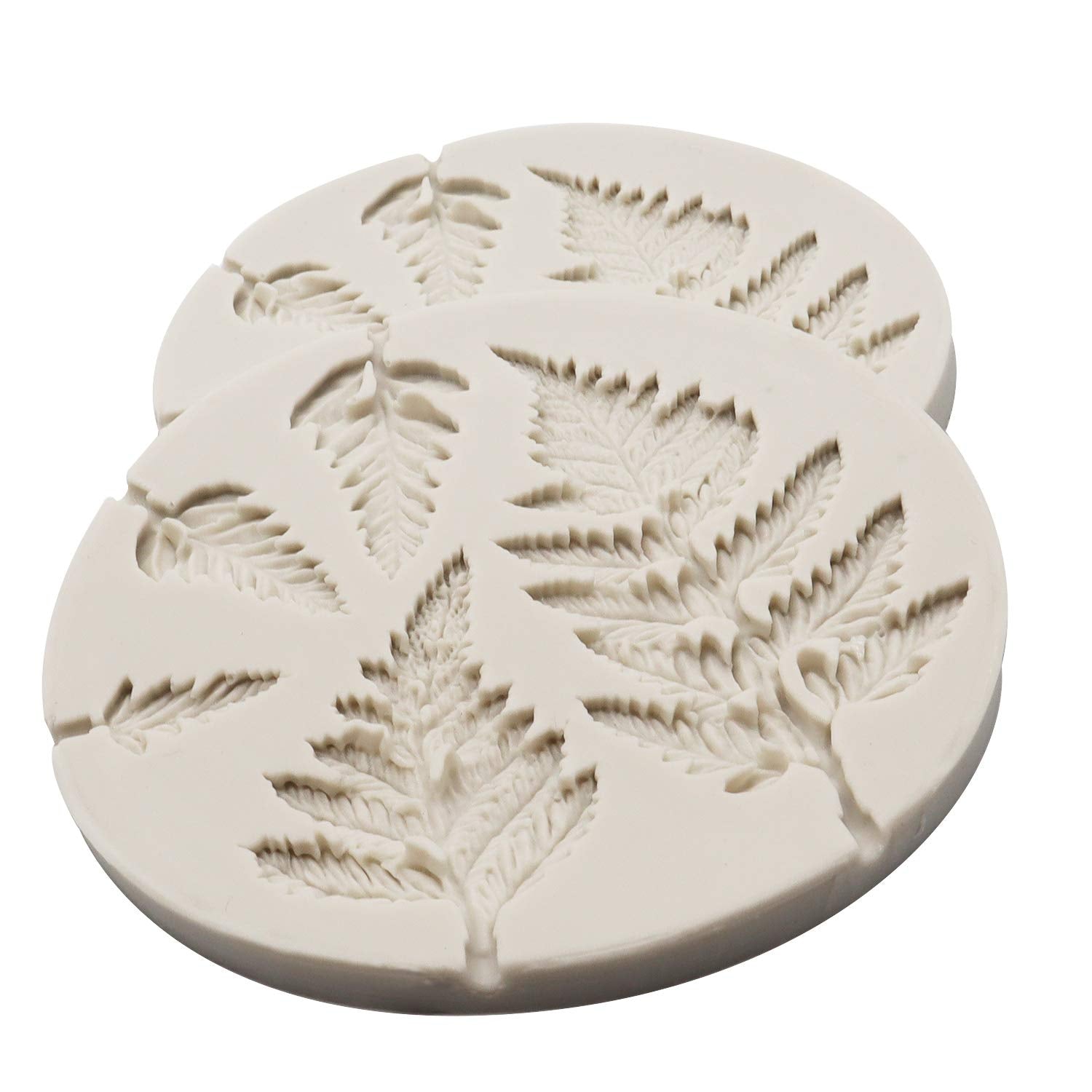 Hengke 2 Piece Leaf Fondant Silicone Mold, Fern Mold 3D Mini Maple Shaped Leaves Diy Cake Mold Cupcake Decoration, Gum Paste Fon