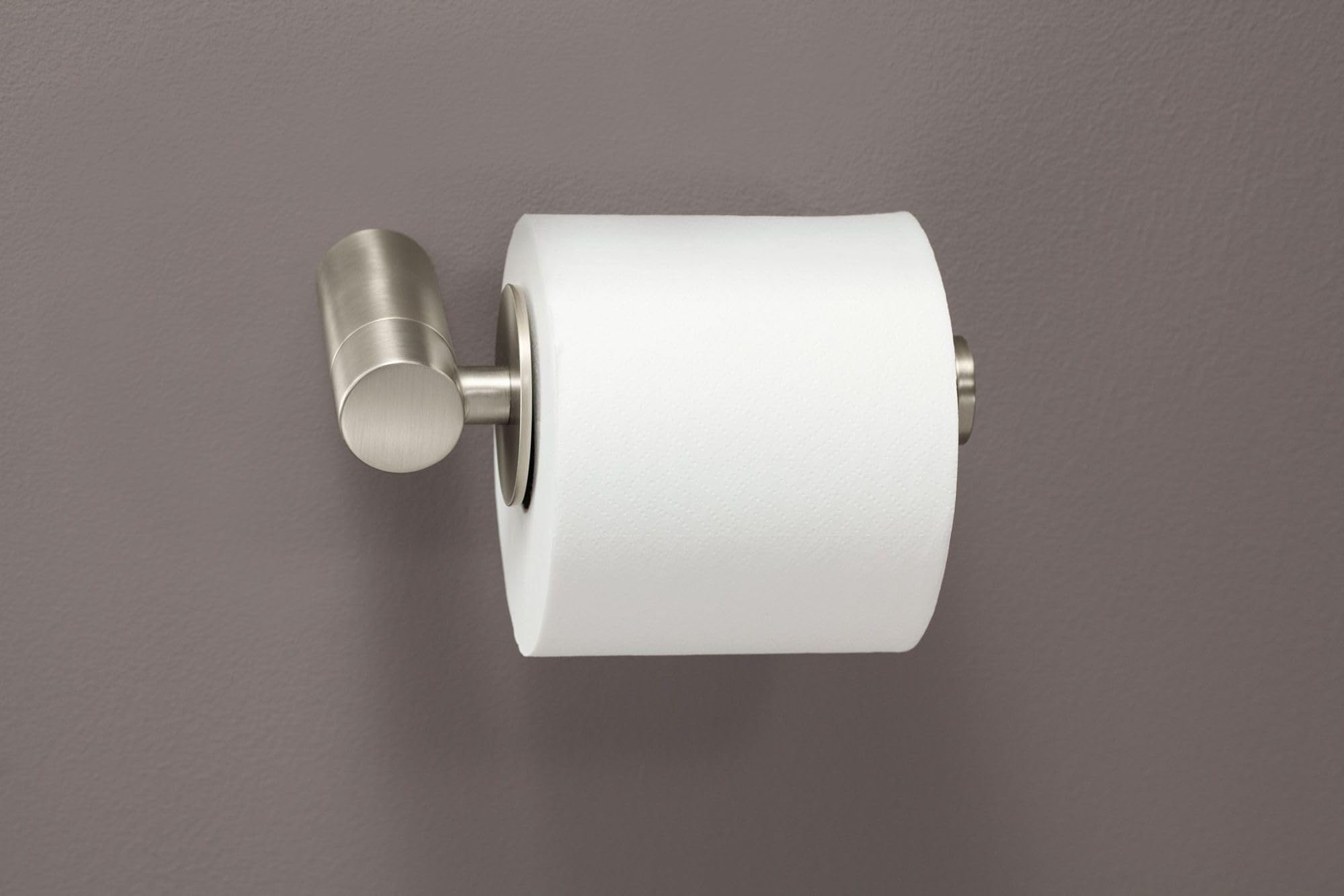 Moen Yb0409Bn Single Post Modern Toilet Paper Holder, Brushed Nickel