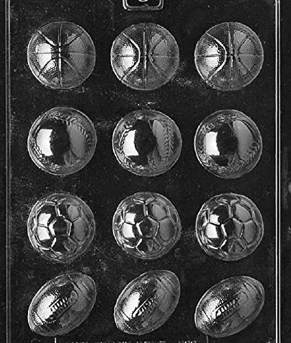 Grandmama'S Goodies S088 Ball Assortment (Base, Soccer, Fb, Bb) Chocolate Candy Soap Mold With Exclusive Molding Instructions