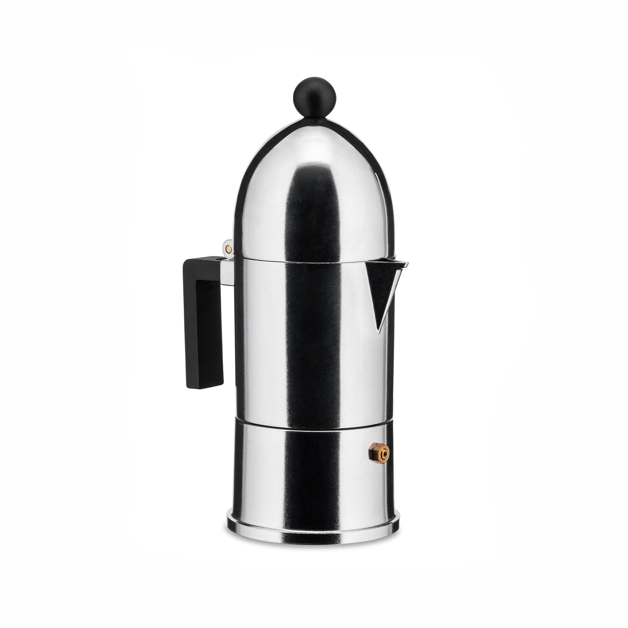 Alessi A9095/3 B La Cupola - Design Espresso Coffee Maker, Aluminum And Thermoplastic Resin, 3 Cups, Black Handle