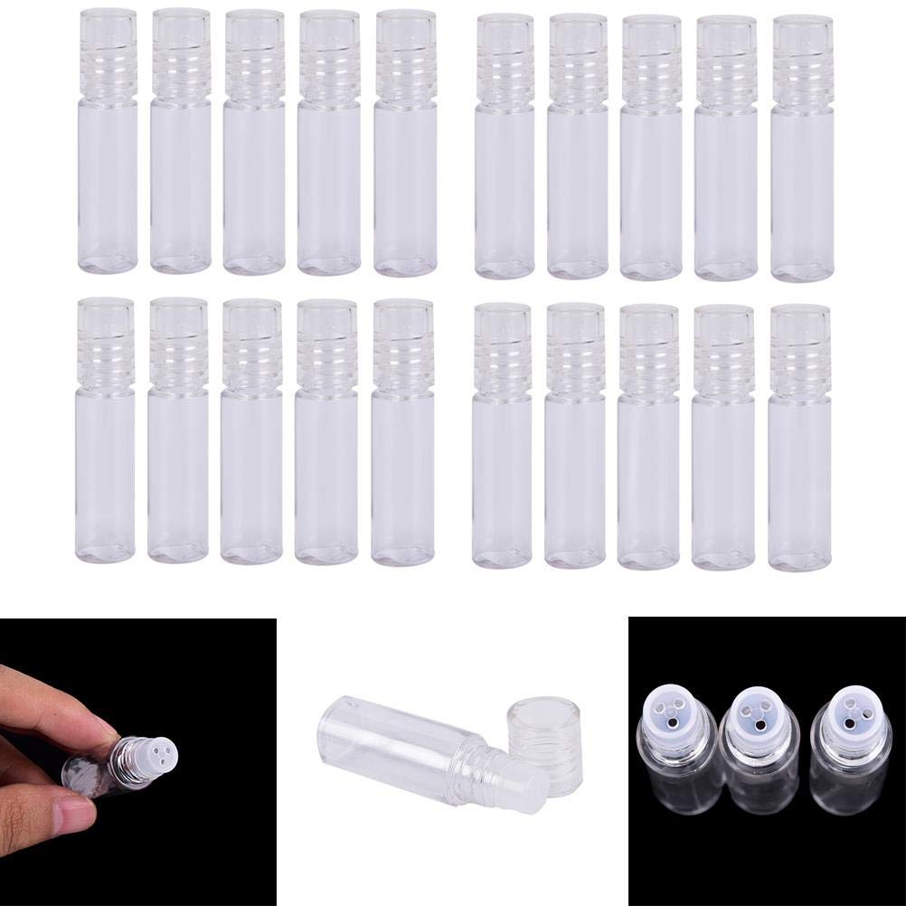 Yiphates 20Pcs Mini Clear 3Ml Loose Powder Container Plastic Bottle Empty Cosmetic Sifter Loose Powder Jars Container Refillable