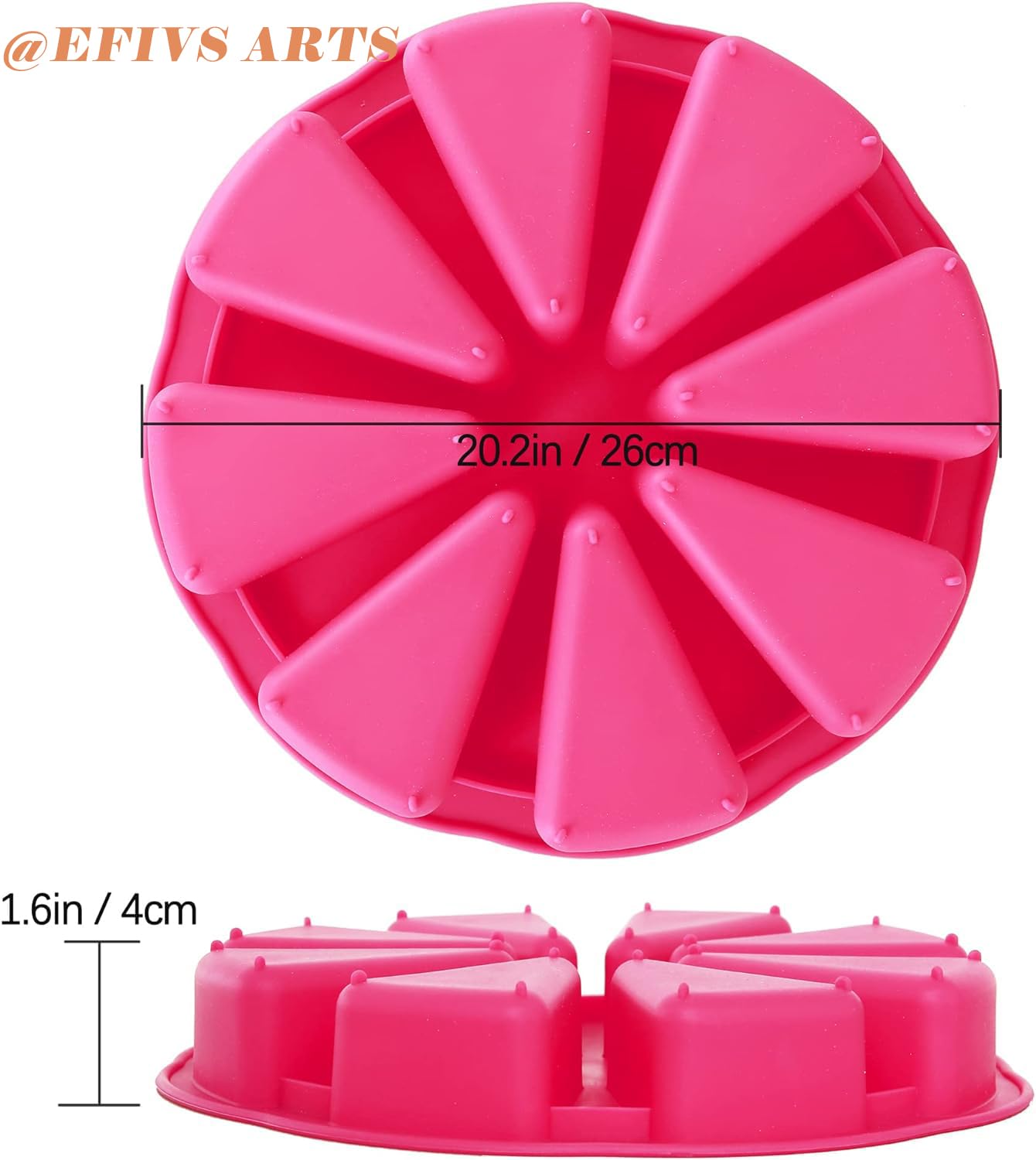 Efivs Arts 8 Cavity Cake Slice Mold Scone Pan Mold Pizza Slice Baking Mold Cornbread Mold Mousse Cake Pizza Mold Triangle Soap M