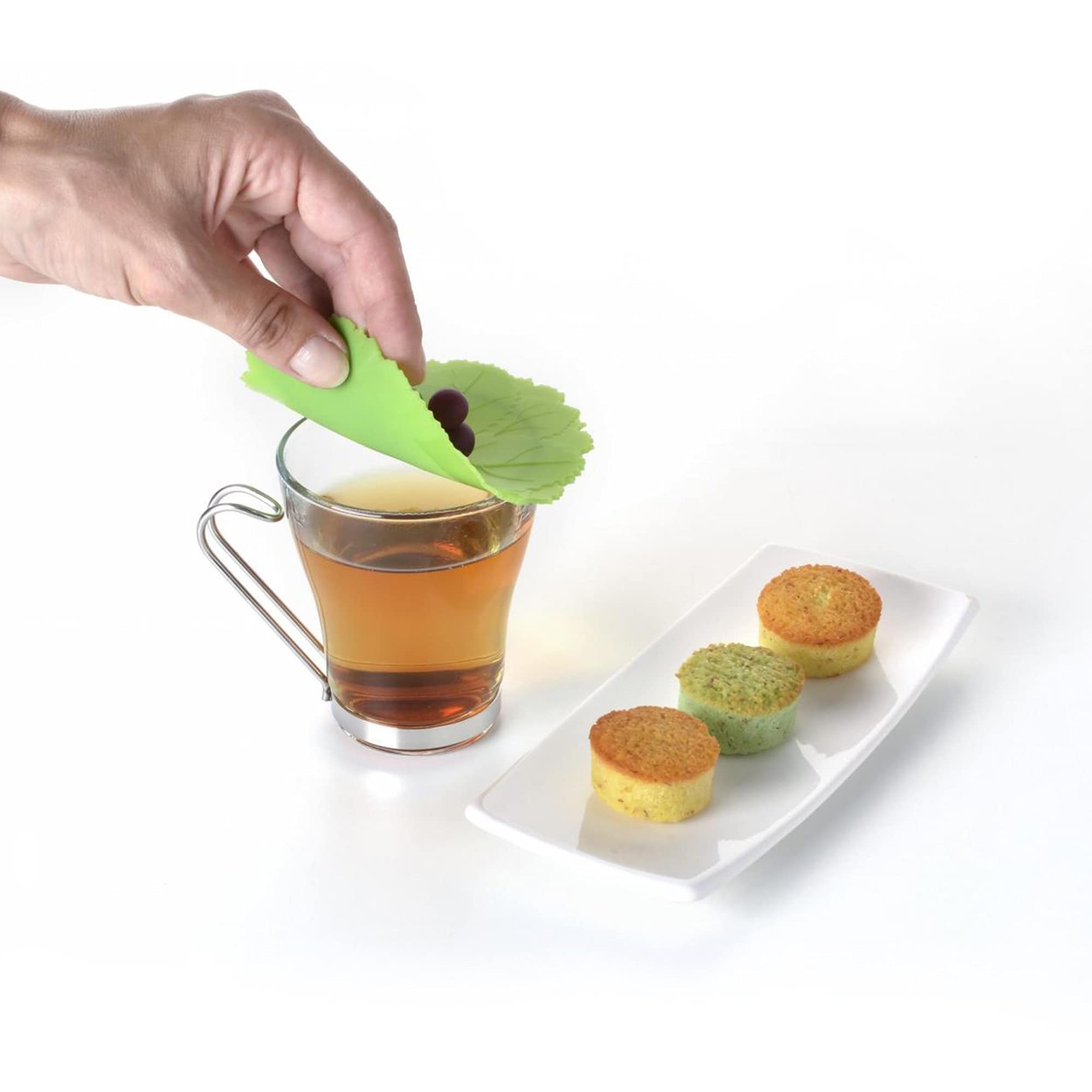 Charles Viancin - Set Of 2 Grape 4    Silicone Drink Covers - Airtight Seal On Any Smooth-Rimmed Glass, Keep Drinks Cool Or Hot,