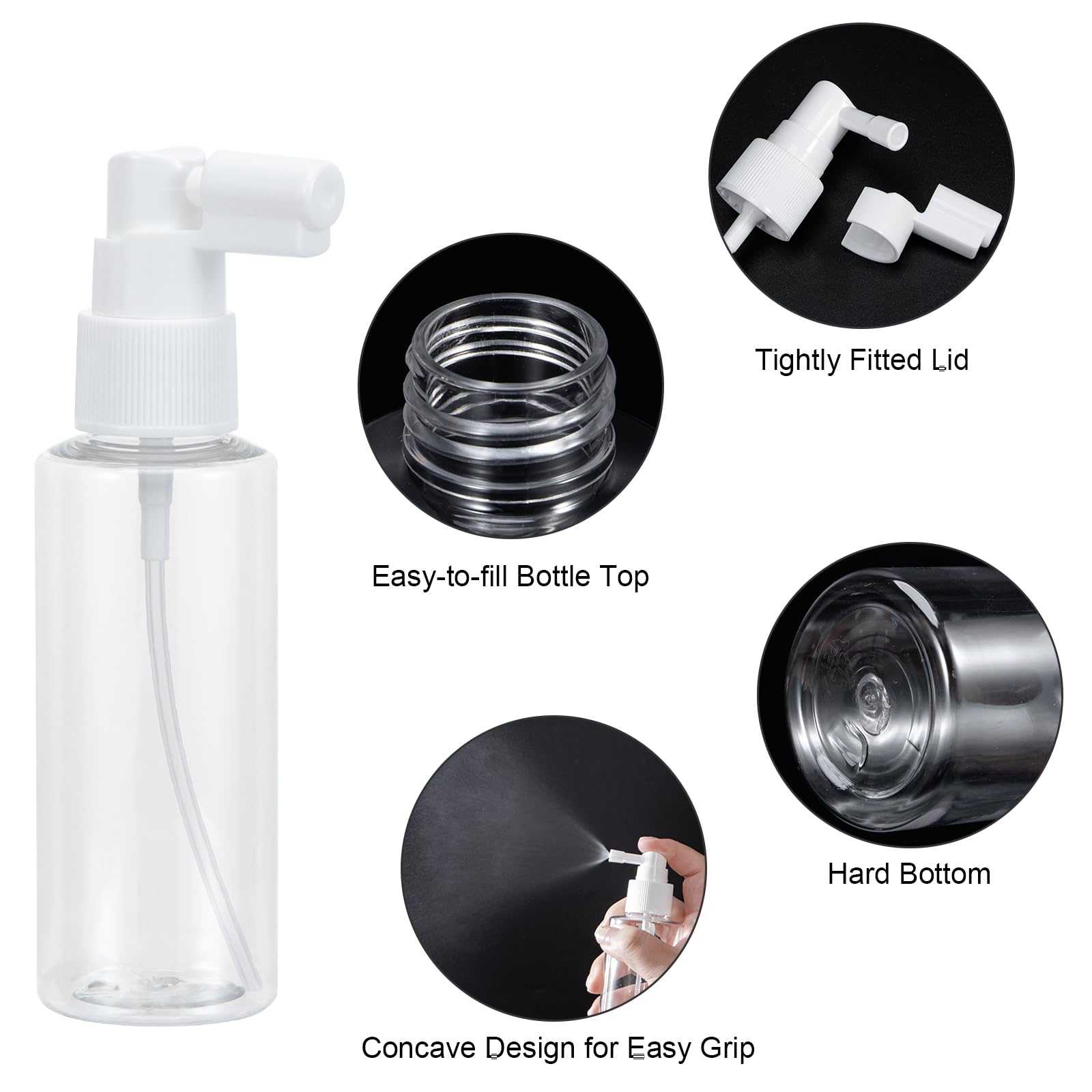Yebeauty 2 Pack Refillable Travel Size Spray Bottle 2Oz/60Ml Plastic Empty Fine Mister Small Spray Bottles With Tight Cap Clear