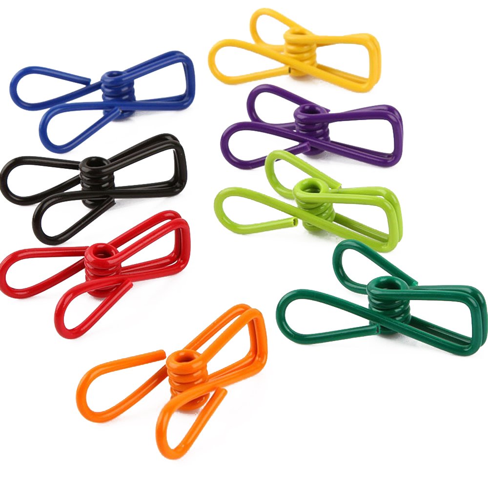Yueton Pack Of 30 Multi-Purpose Clothesline Utility Clips, Steel Wire Clips