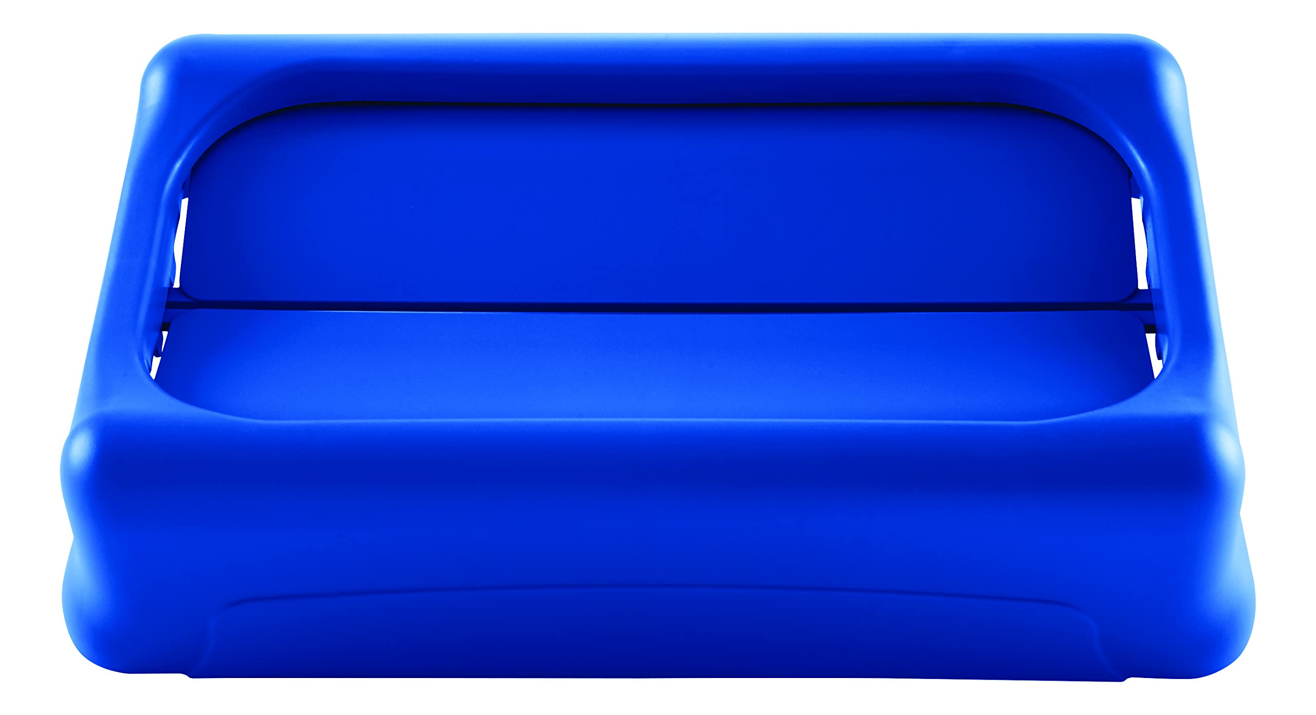 Rubbermaid Commercial Products Slim Jim Trash Can Swing Lid  Blue  Plastic  Compatible with 23 Gallon Slim Jim Containers/Garbage Cans