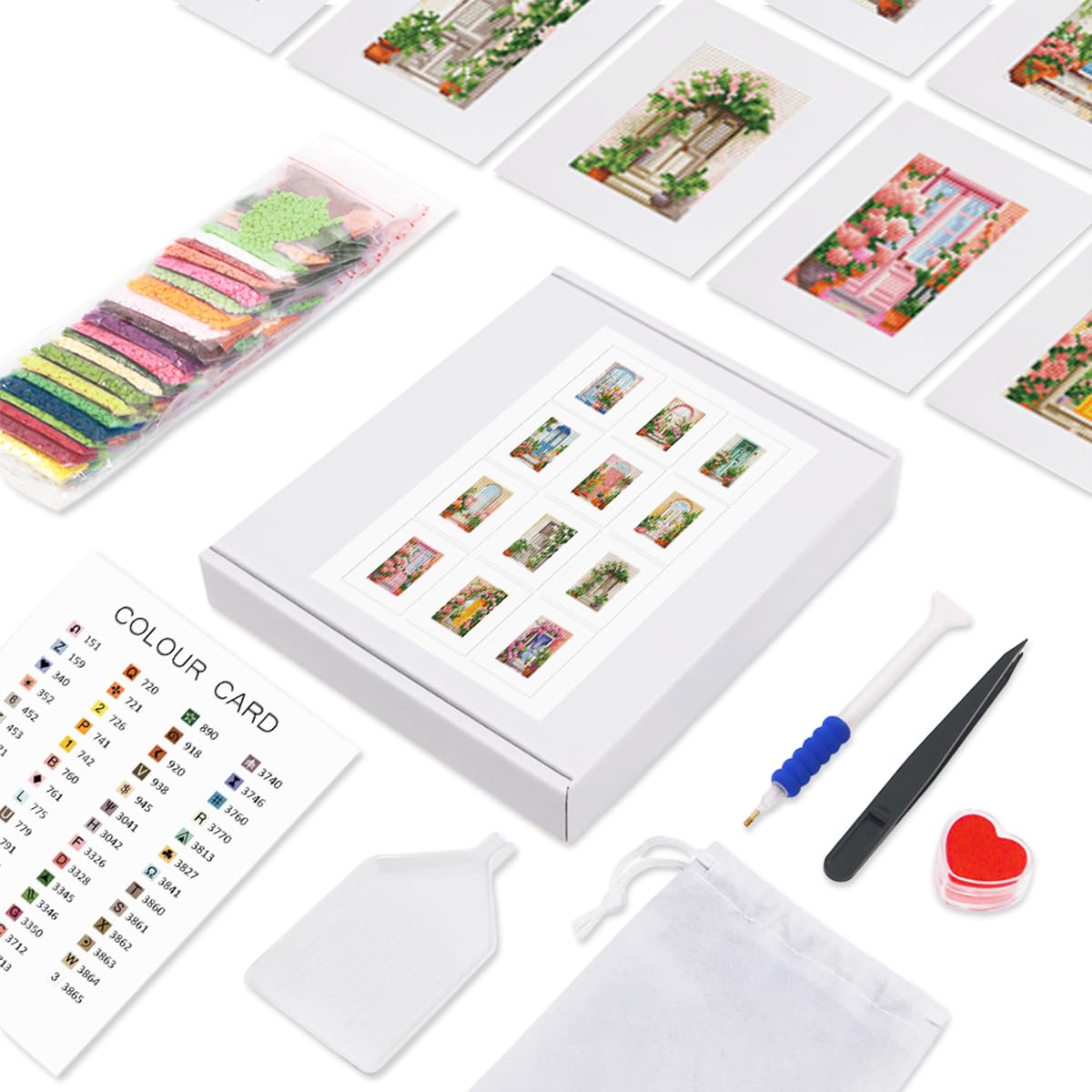 Hasthip 12Pcs Diy Diamond Paint Craft Kit, 15X15Cm Dreamy Garden Themed Diy Colored Diamond Paint Art Kit With Complete Tool Set