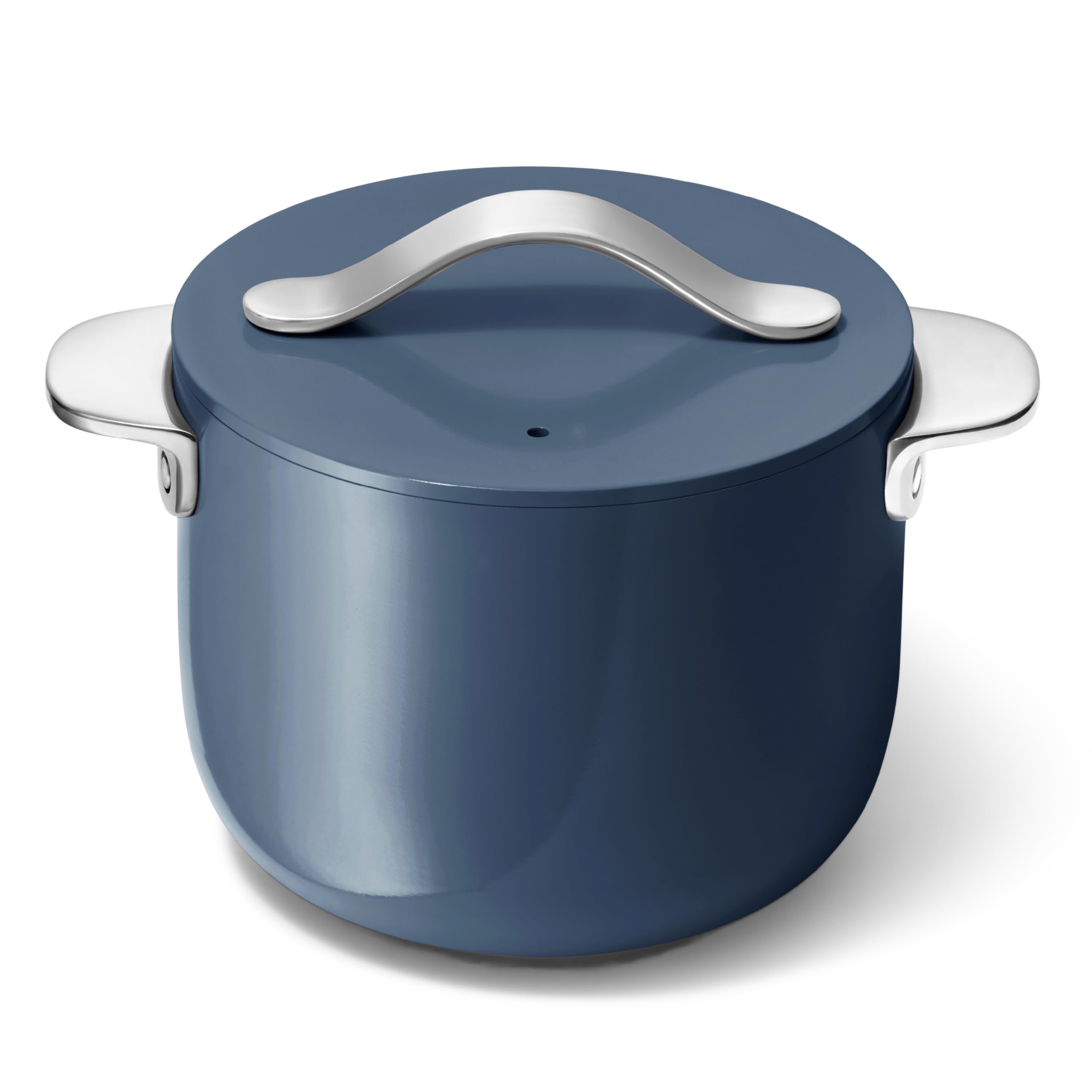 Caraway Petite Cooker - 2 Qt Ceramic Coated Pot - Free From Forever Chemicals - Perfect For Rice, Grains, Or Sauces - Navy