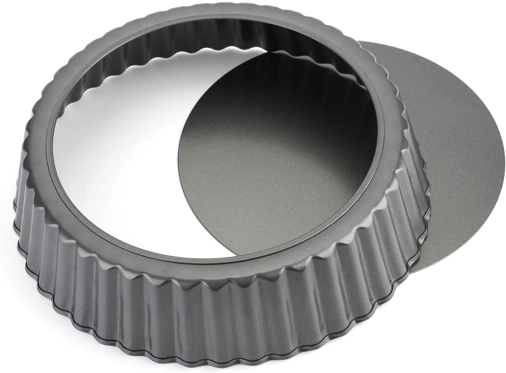 Tosnail 2 Packs 9.5'' X 2'' Nonstick Tart Pan With Removable Bottom, Quiche Pan Deep Pie Pan Round Baking Pan