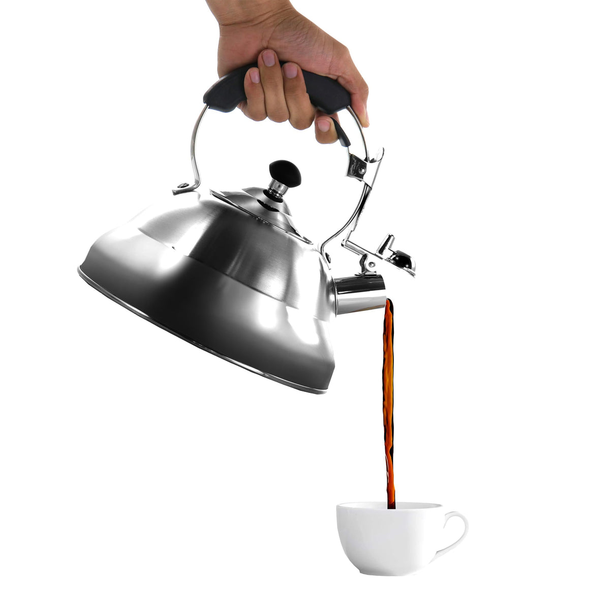 Megachef Megachef 2.7 Quart Stovetop Whistling Kettle In Brushed Silver