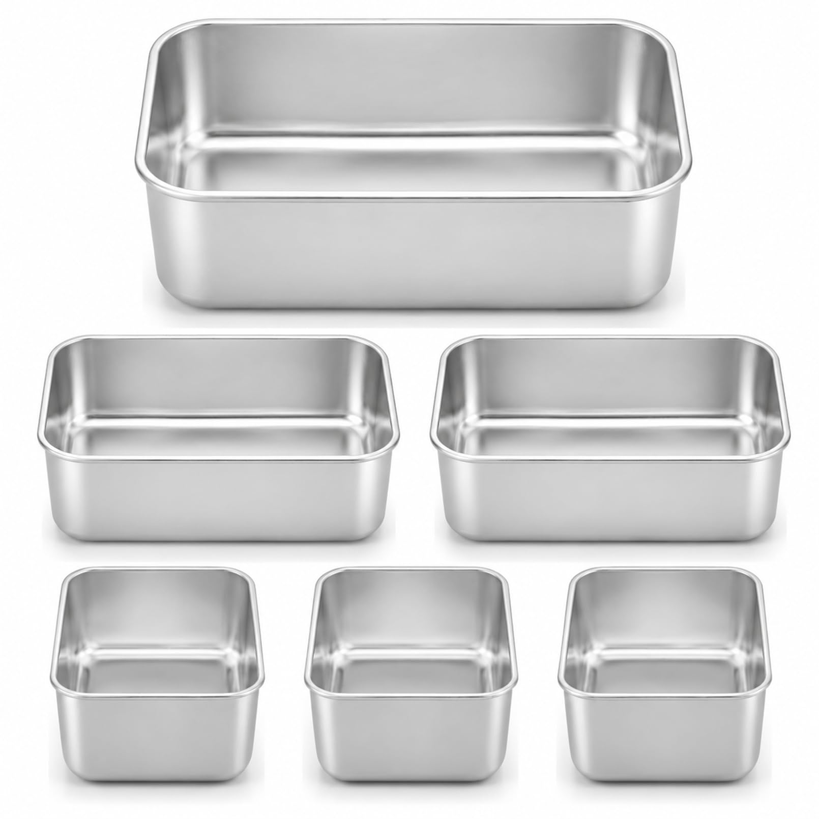 IJRPLM 6 Pack Bread Loaf Pans, 9x5 Inch Stainless Steel Bread Baking Pans