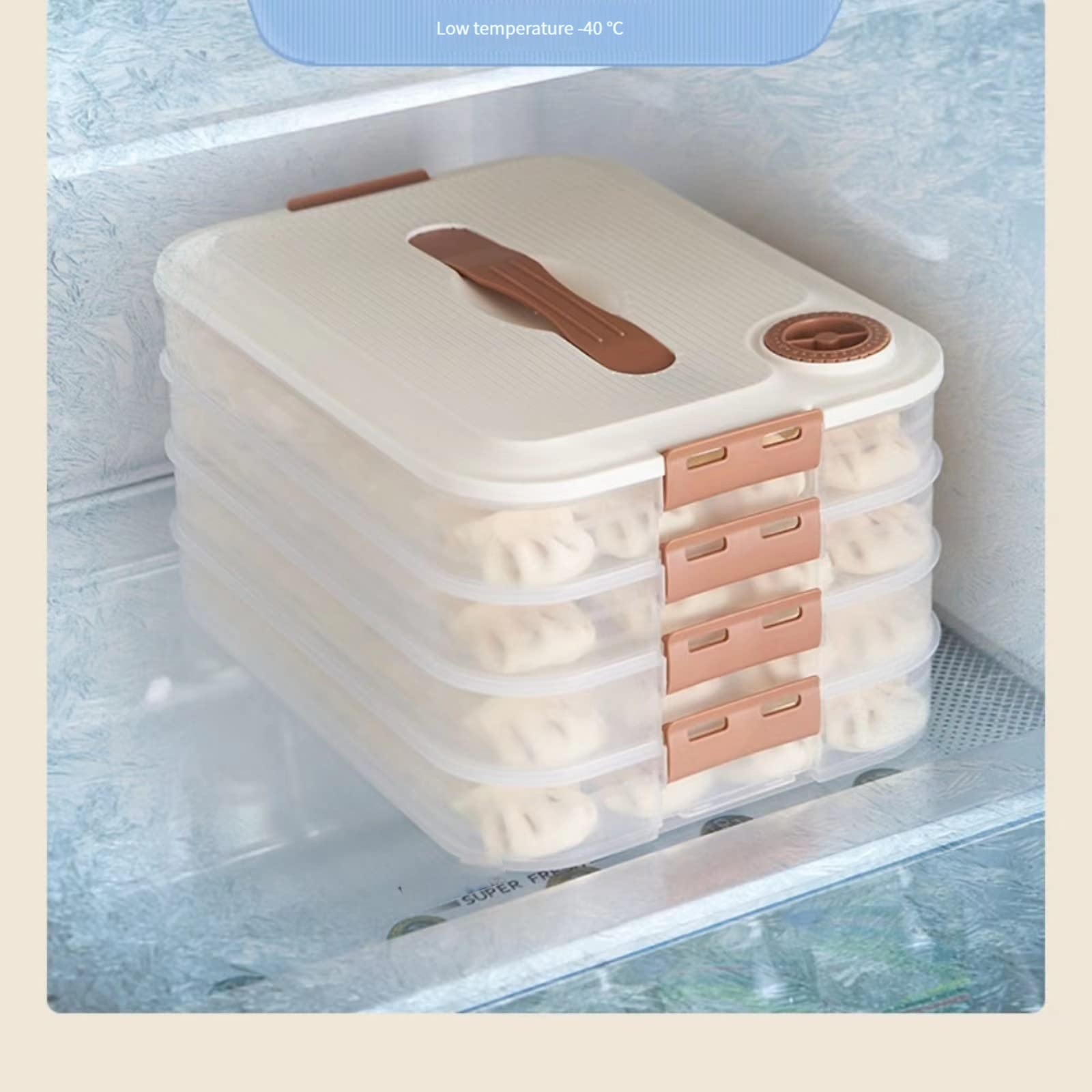 Manhongyu 4-Layer Food Storage Container, Dumpling Box,Cookie Storage Containers Airtight,Stackable Cookie Carrier With Lid And