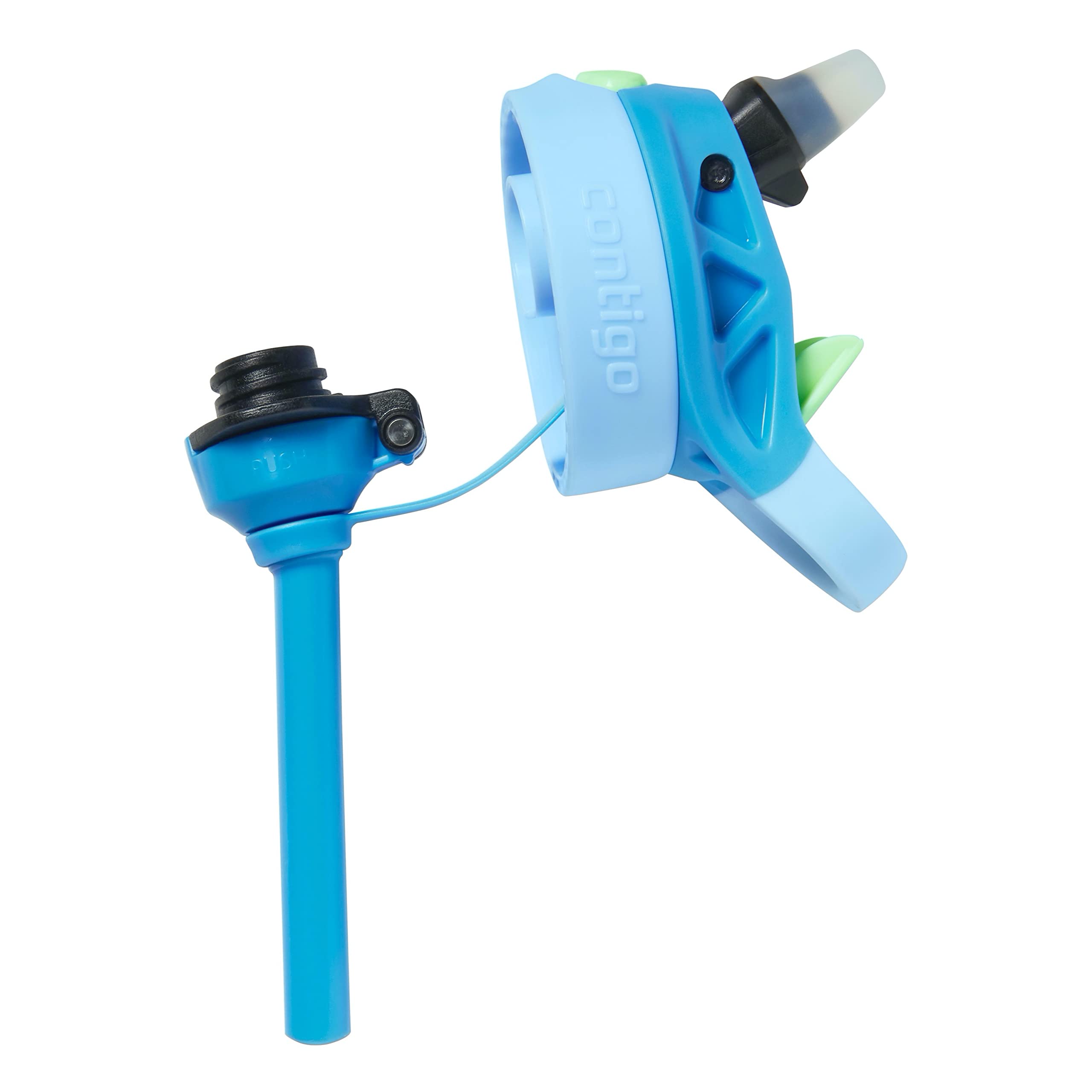 Contigo Kids Water Bottle With Redesigned Autospout Straw, 14Oz., 2 Pack, Blue Poppy And Periwinkle & Blue Poppy With Periwinkle