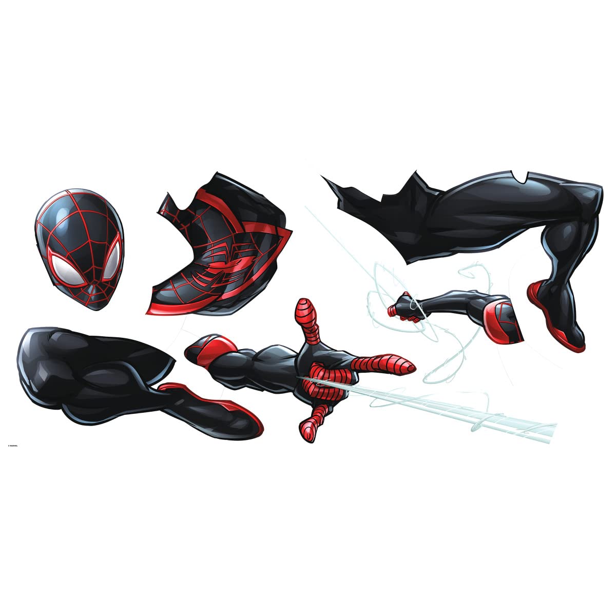 Roommates Marvel Spider-Man Miles Morales Giant Peel And Stick Wall Decals By Roommates, Rmk3921Gm