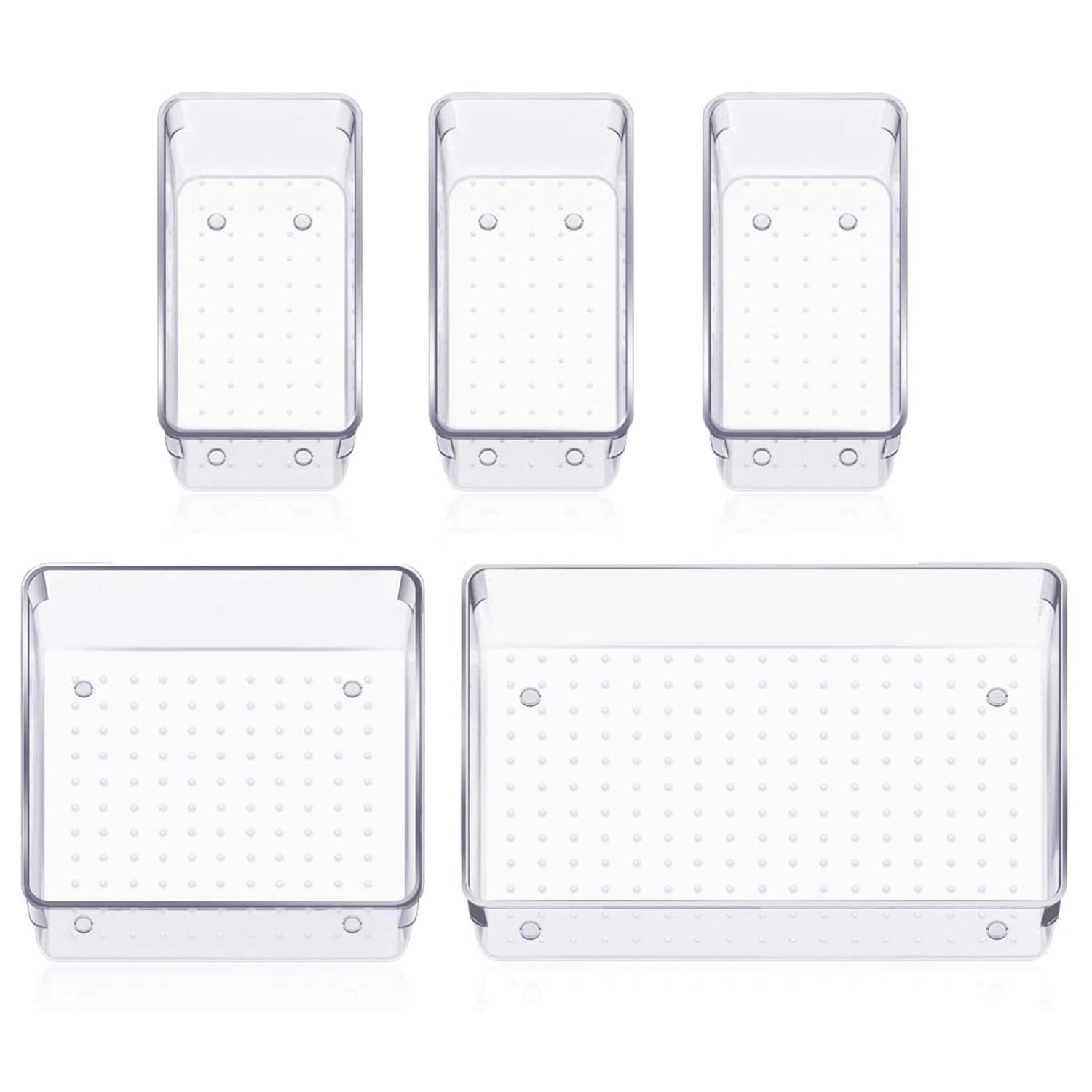 Kuber Industries Storage Organizer Set | Kitchen Organizer | Makeup Organizer Tray Set | Desk Drawer Divider Tray | MultiPurpos