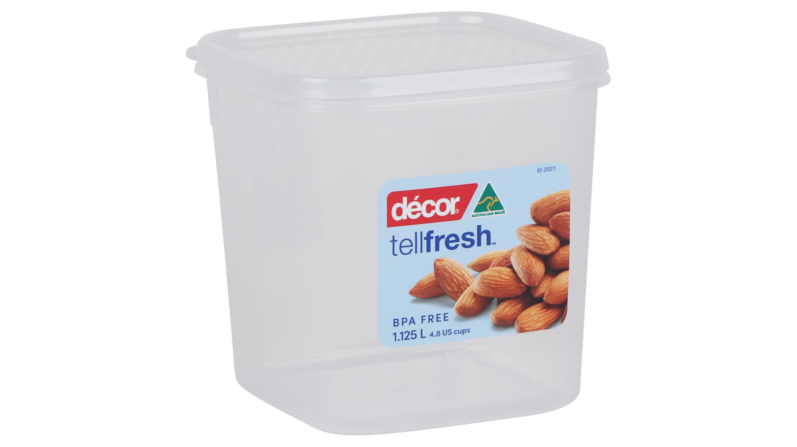 D  cor Tellfresh 1.125L Square Food Container | Airtight Lid | Dishwasher Safe | 1.125L Capacity