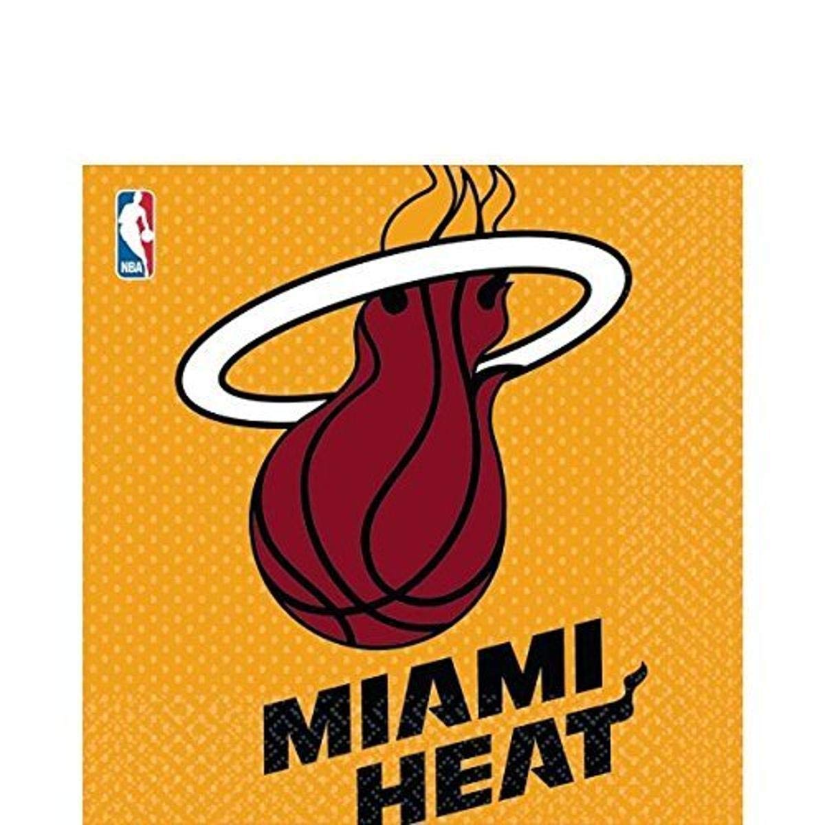 Miami Heat Luncheon Napkins - 6.5'' (Pack Of 16) - Premium Multicolor Paper Napkins - Perfect For Parties & Events
