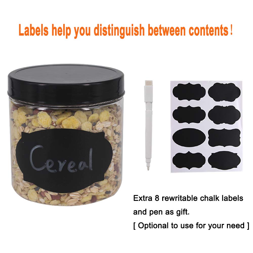 Zmybcpack 12 Pack 16 Oz Plastic Jars With Lids, Extra Labels, 1 Pen, Clear Pet Seal Jar For Food Storage,Wide Opening Storage Ja